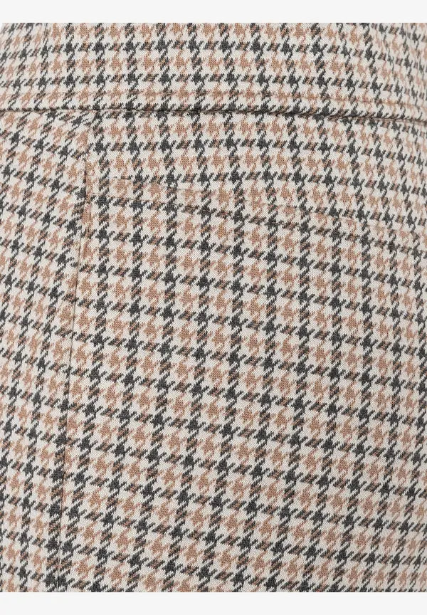 More & More Houndstooth Kickflare Trousers In Multi