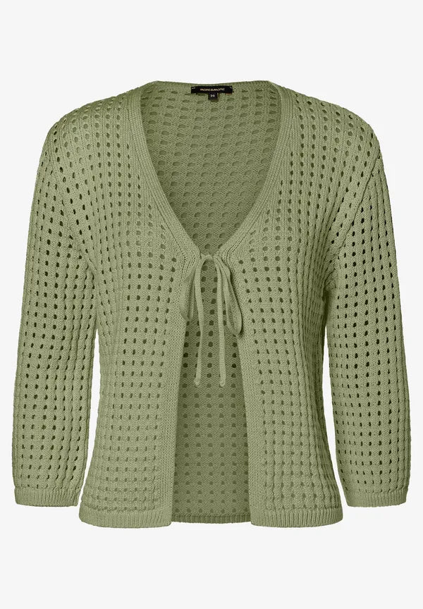 More & More Ajour Cardigan In Olive Green