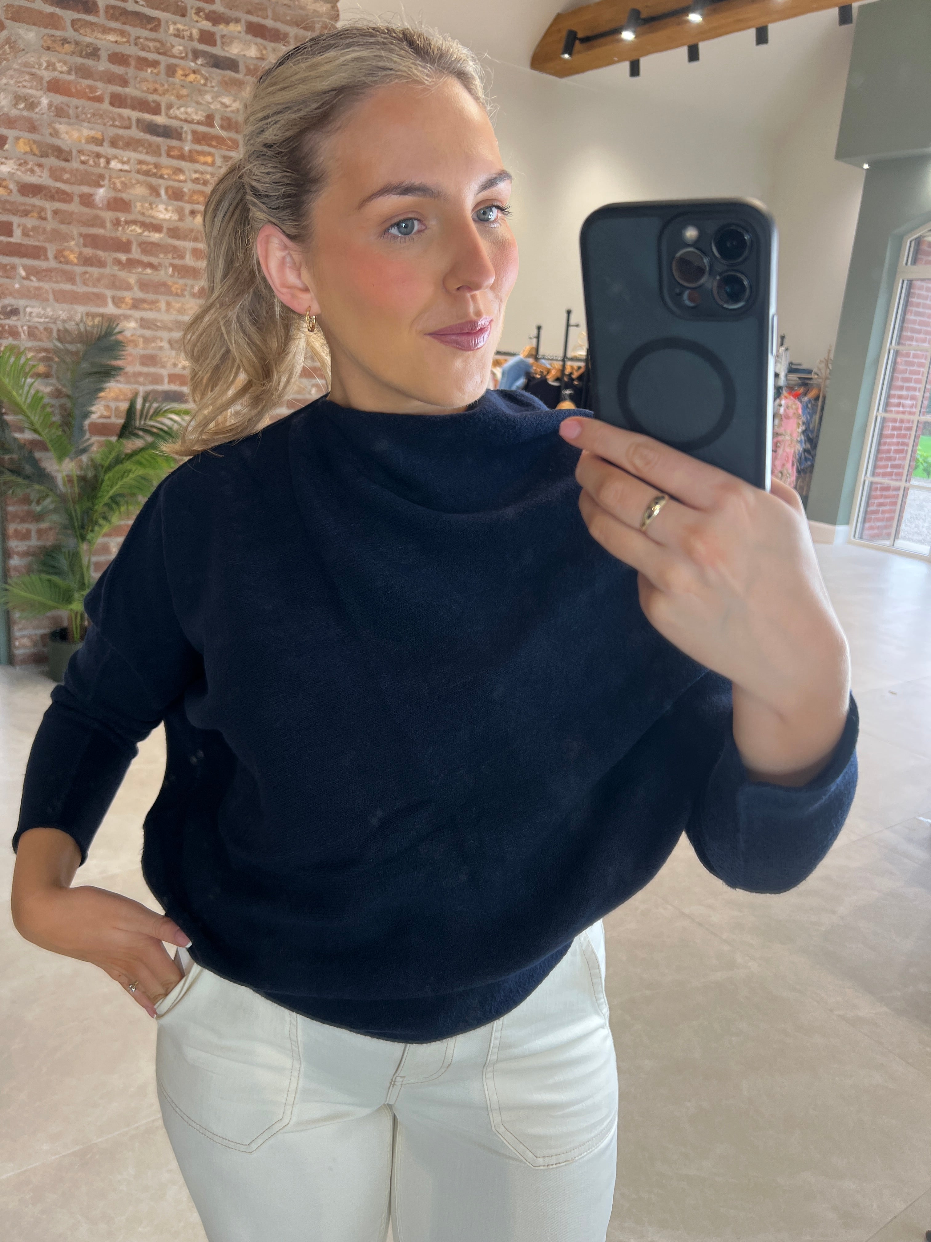 Deck By Decollage Asymmetric Knit In Navy