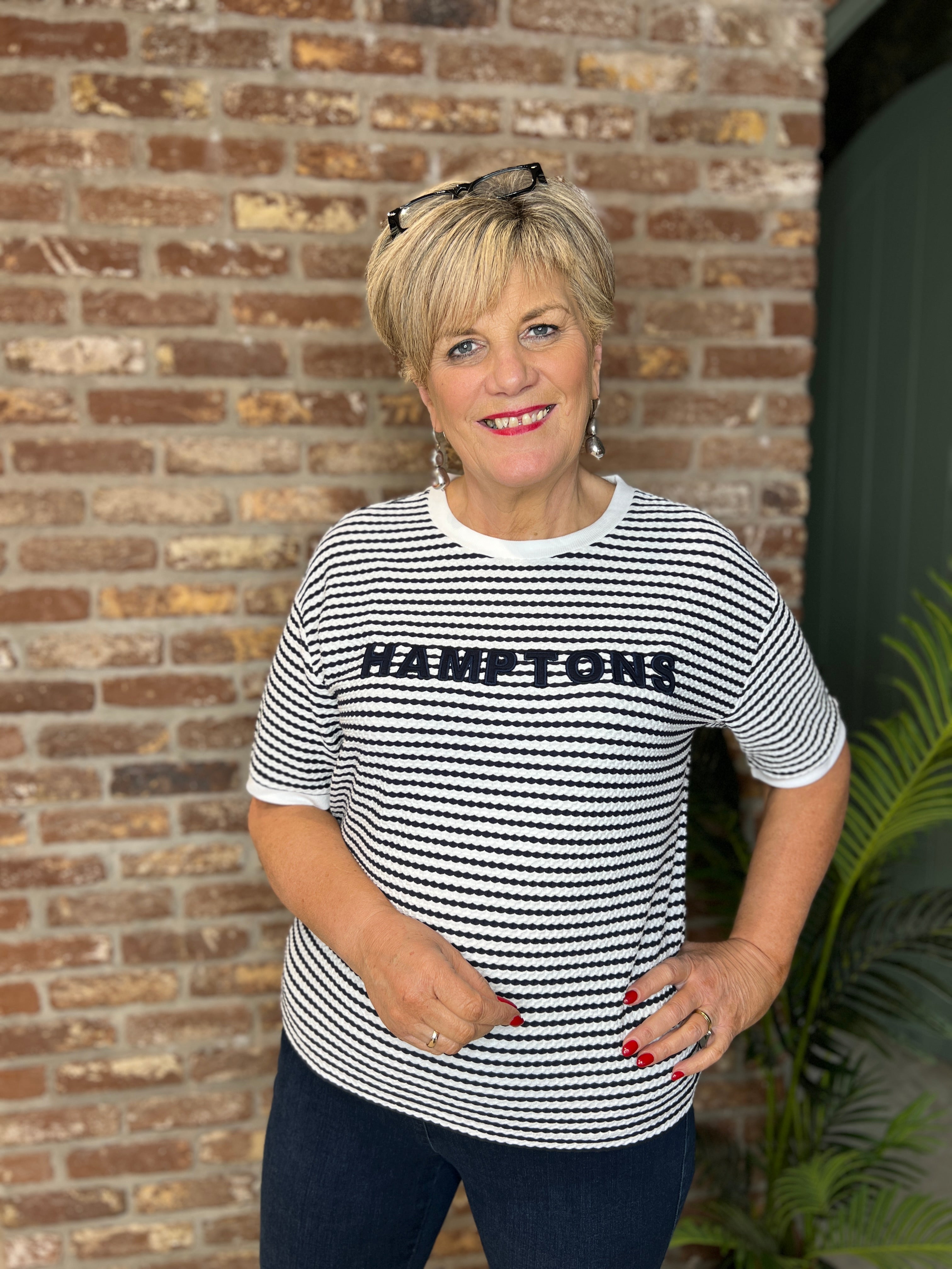 Monari Striped Hamptons Pullover In Marine