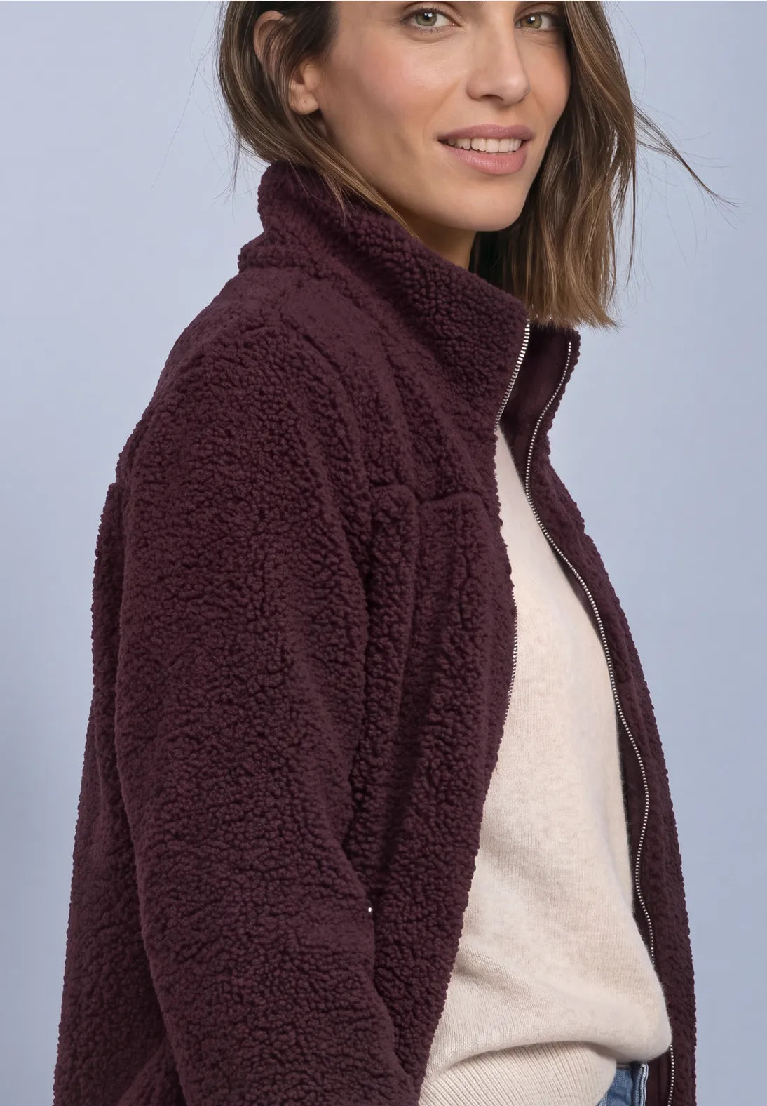 Teddy jacket in Rustic Rouge