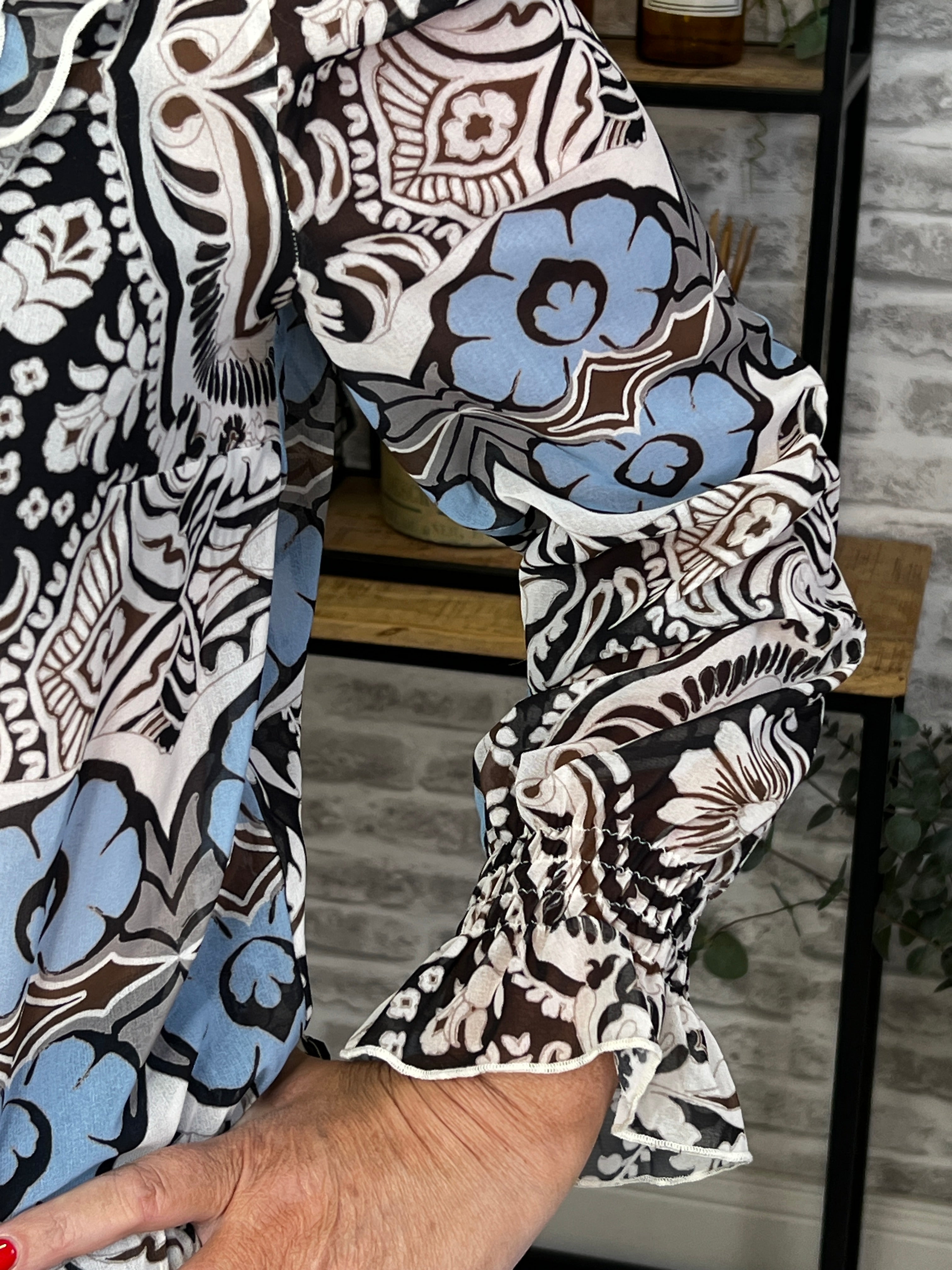 Monari Ornament Pattern Blouse In Multi
