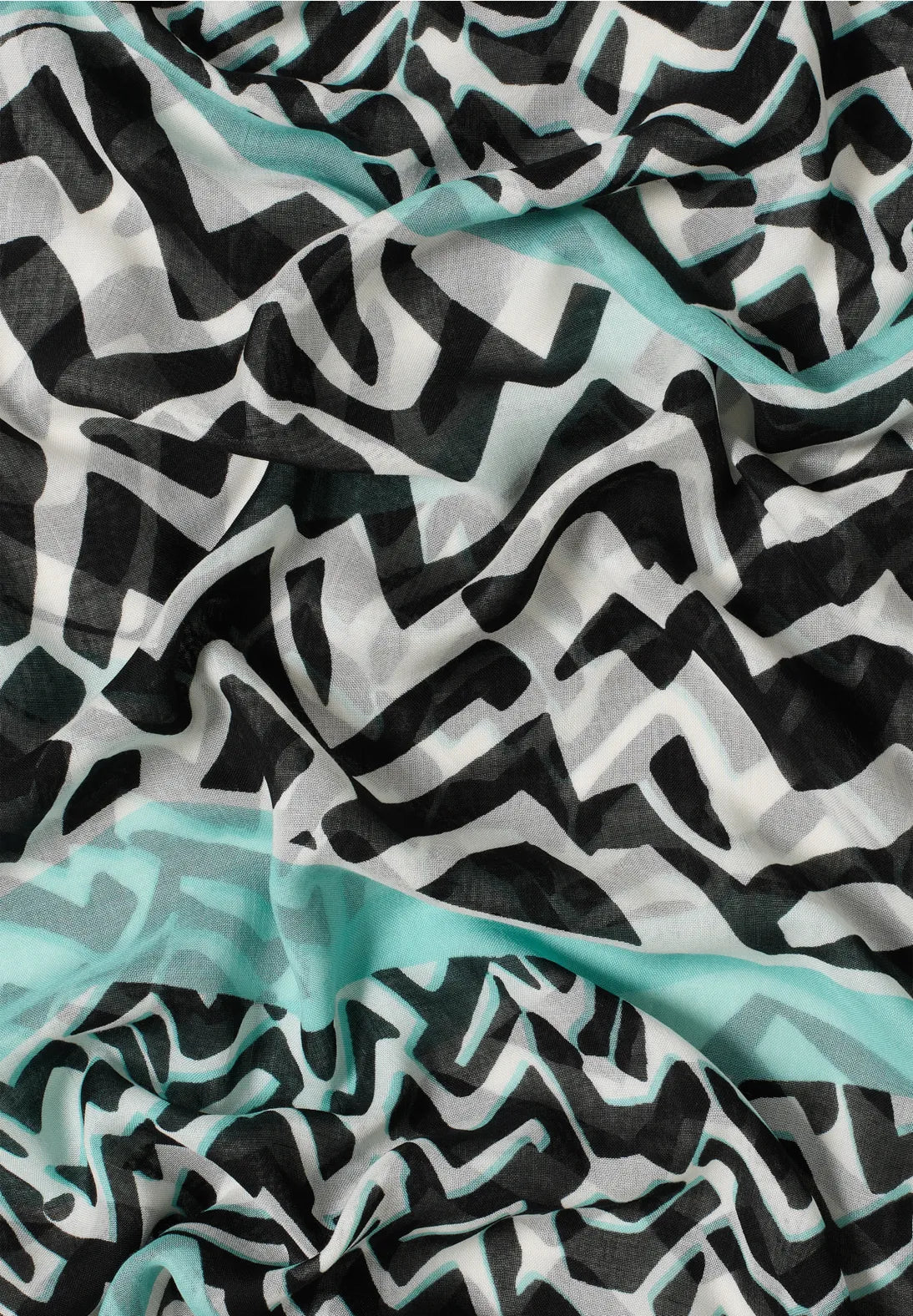 Cecil Print Loop Snood In Light Foam Blue