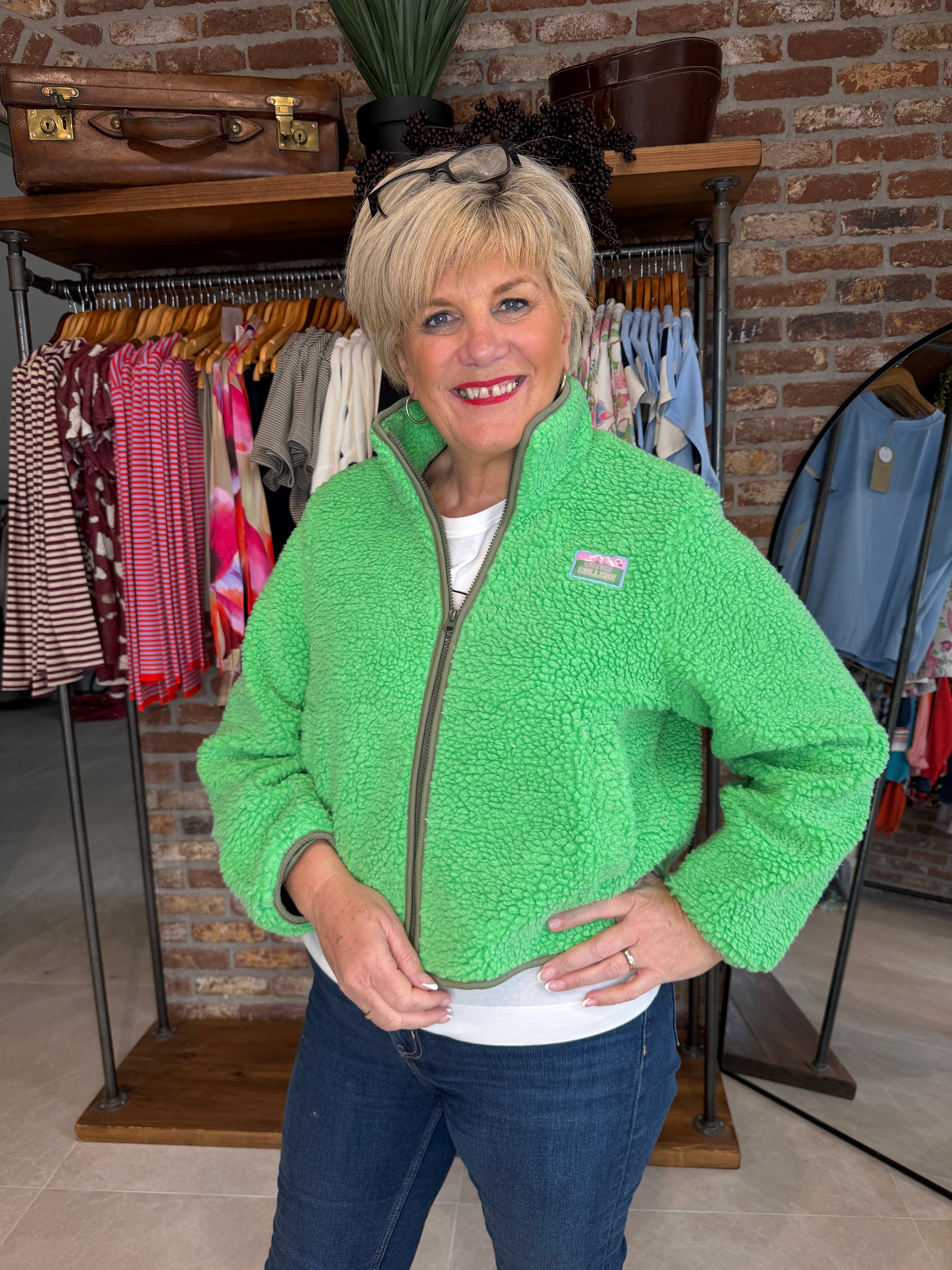 Culture Teddy Jacket in Green