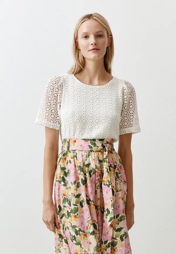 More & More Lace Top In Off White
