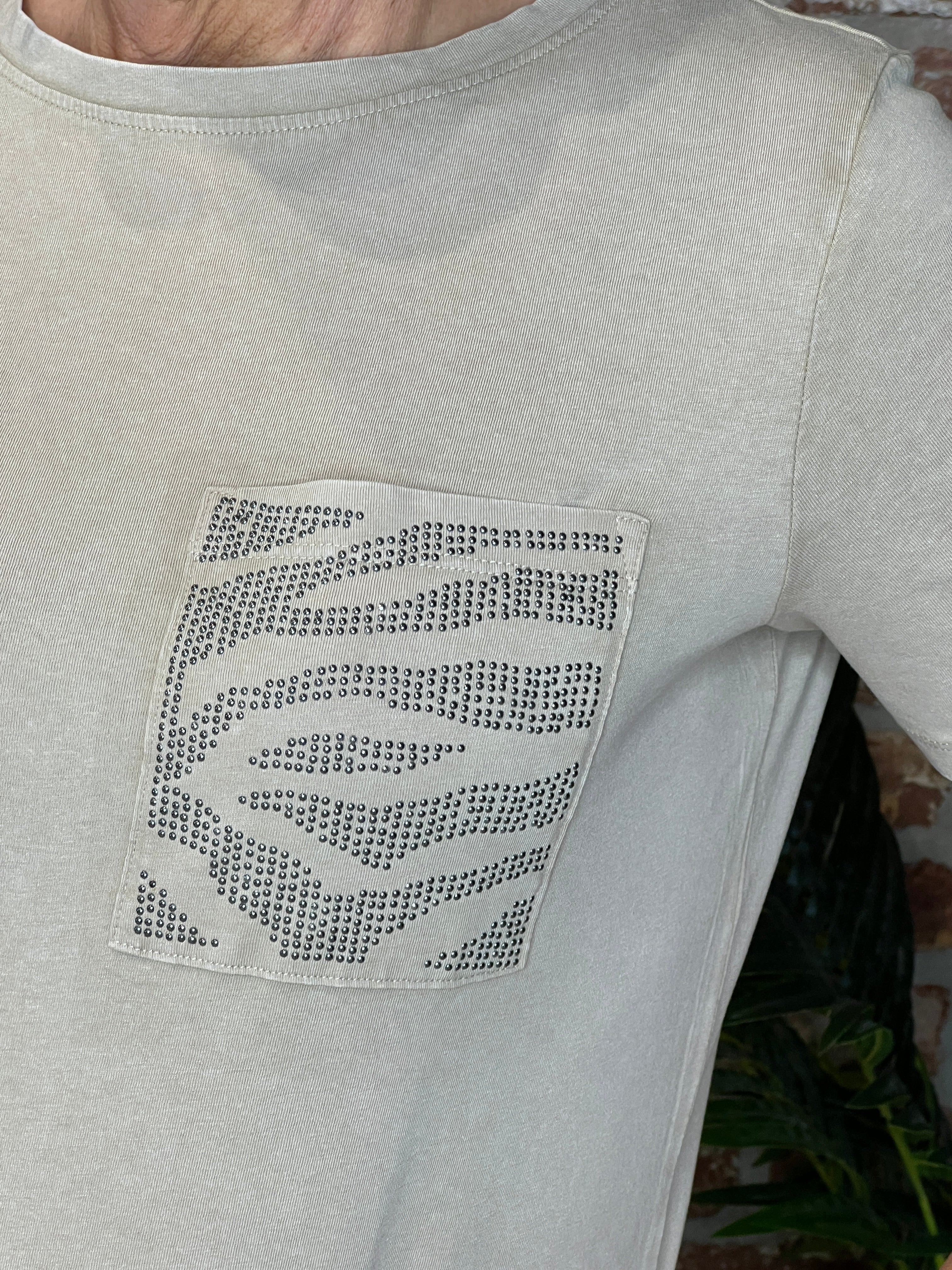 Street One Stud T-shirt In timeless beige