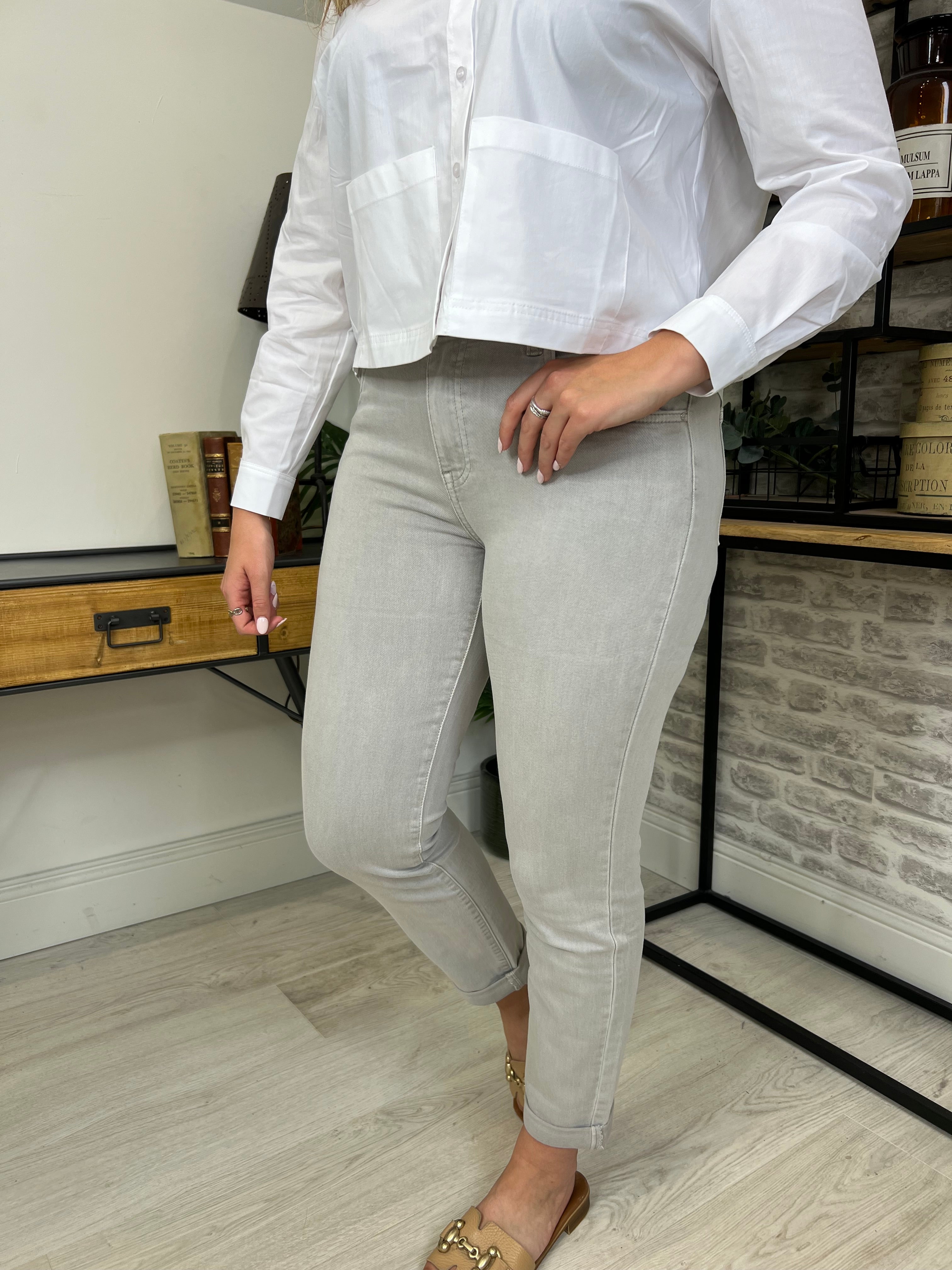 Toxik Highwaited Boyfriend Jeans In Stone/Beige