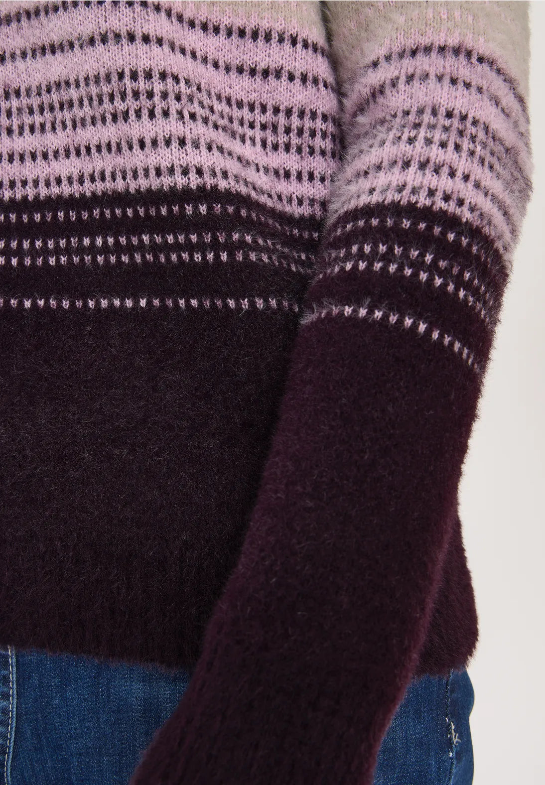 Cecil Striped Jumper In Eggplant Red
