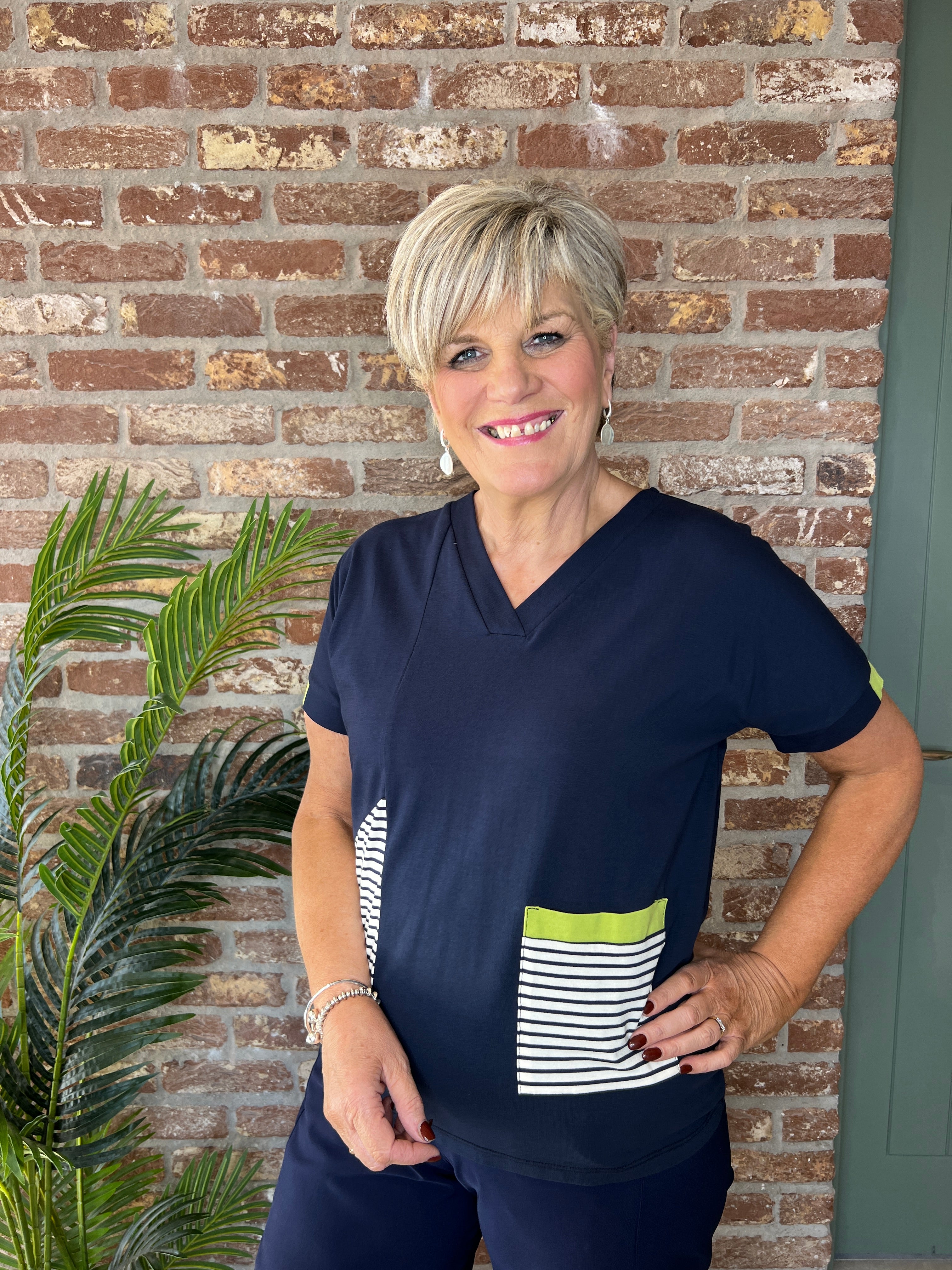 Peruzzi Stripe t-shirt In Navy