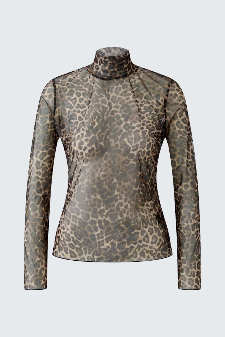 Patterned mesh top in camel grey