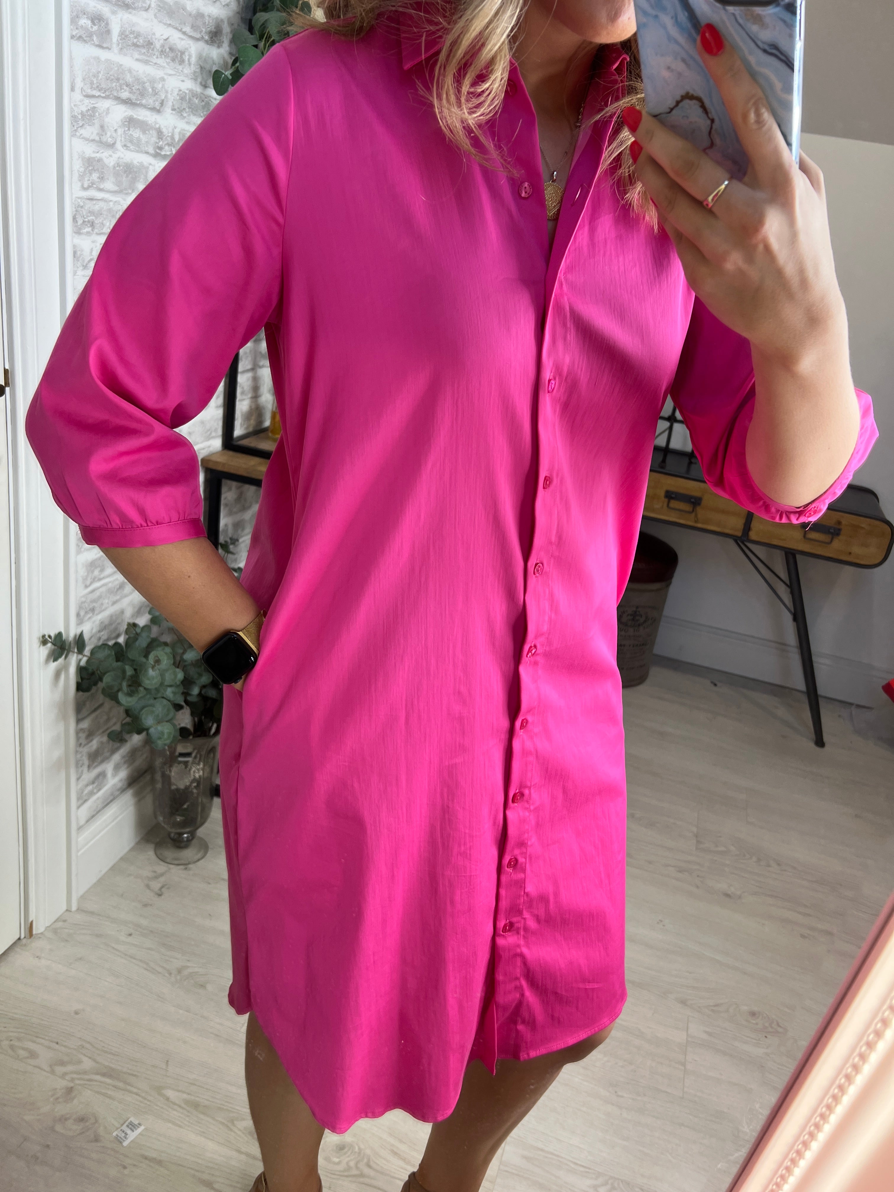 Milano Italy Plain Dress In Pink