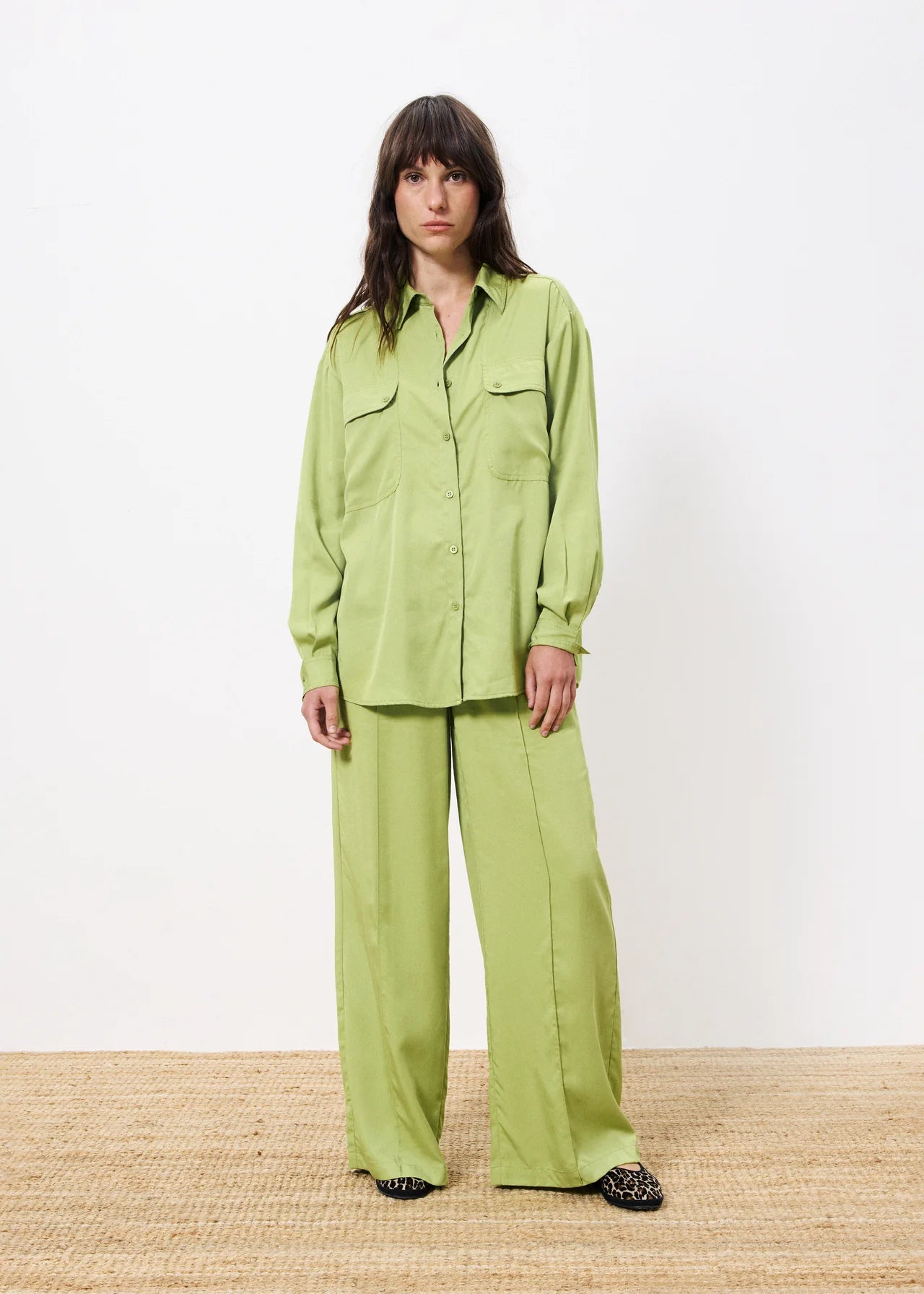 FRNCH Palmina Trousers In Lime Green