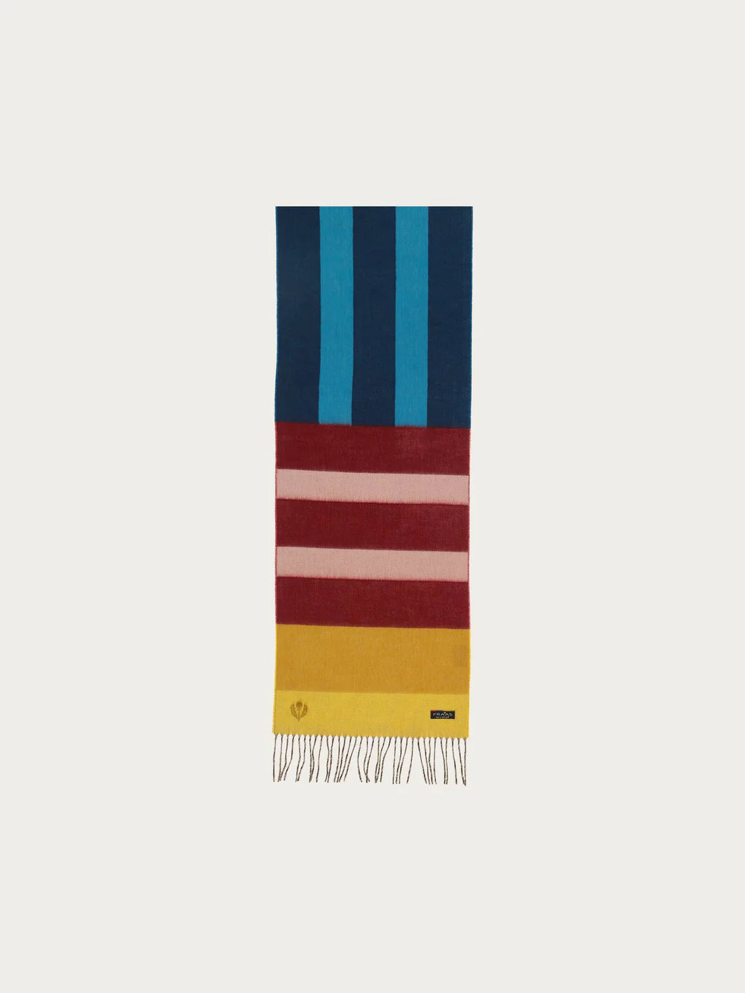 Cashmink Stripe design Scarf In French Blue
