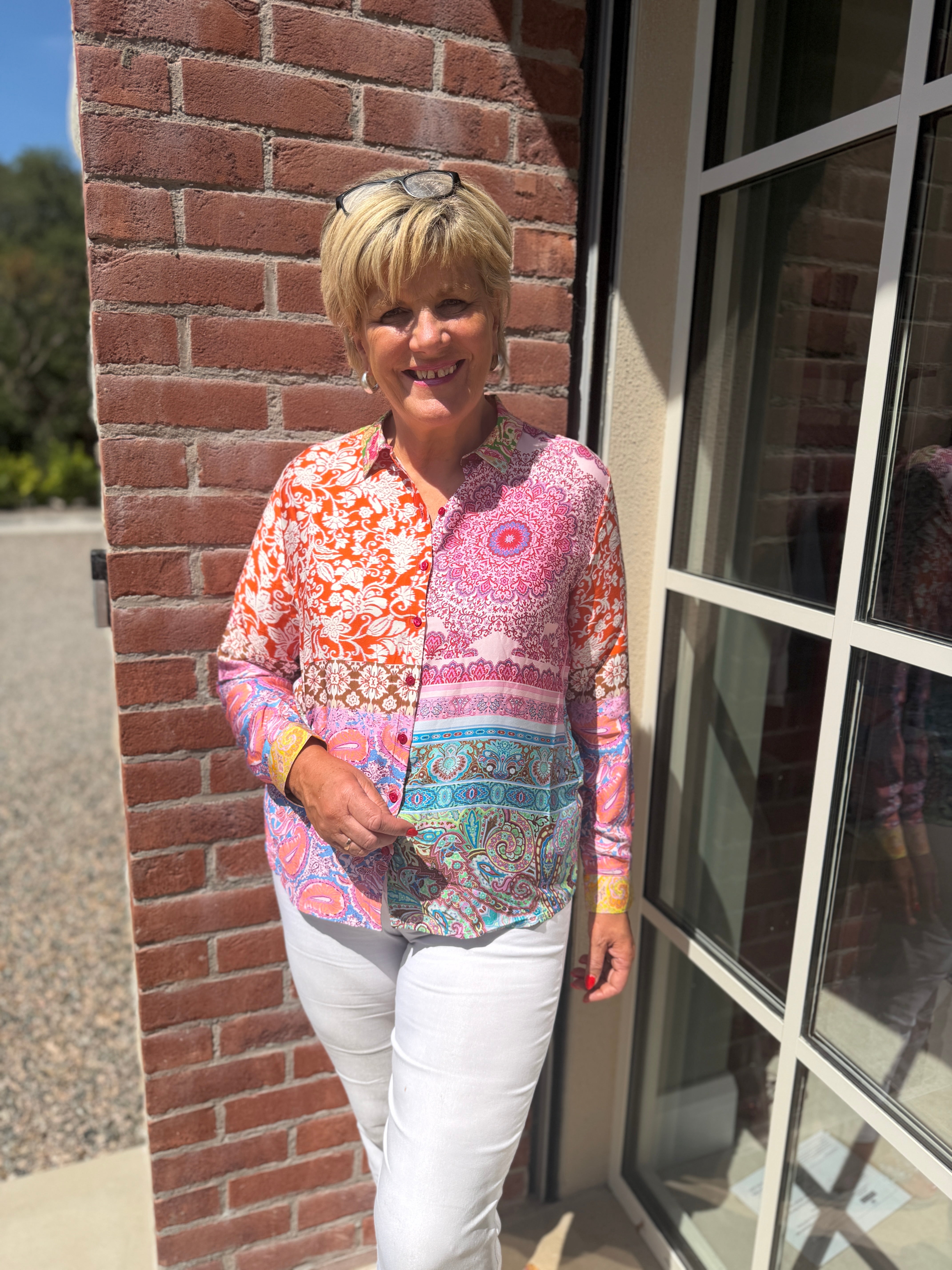 Milano Italy Patterned shirt in pink multi