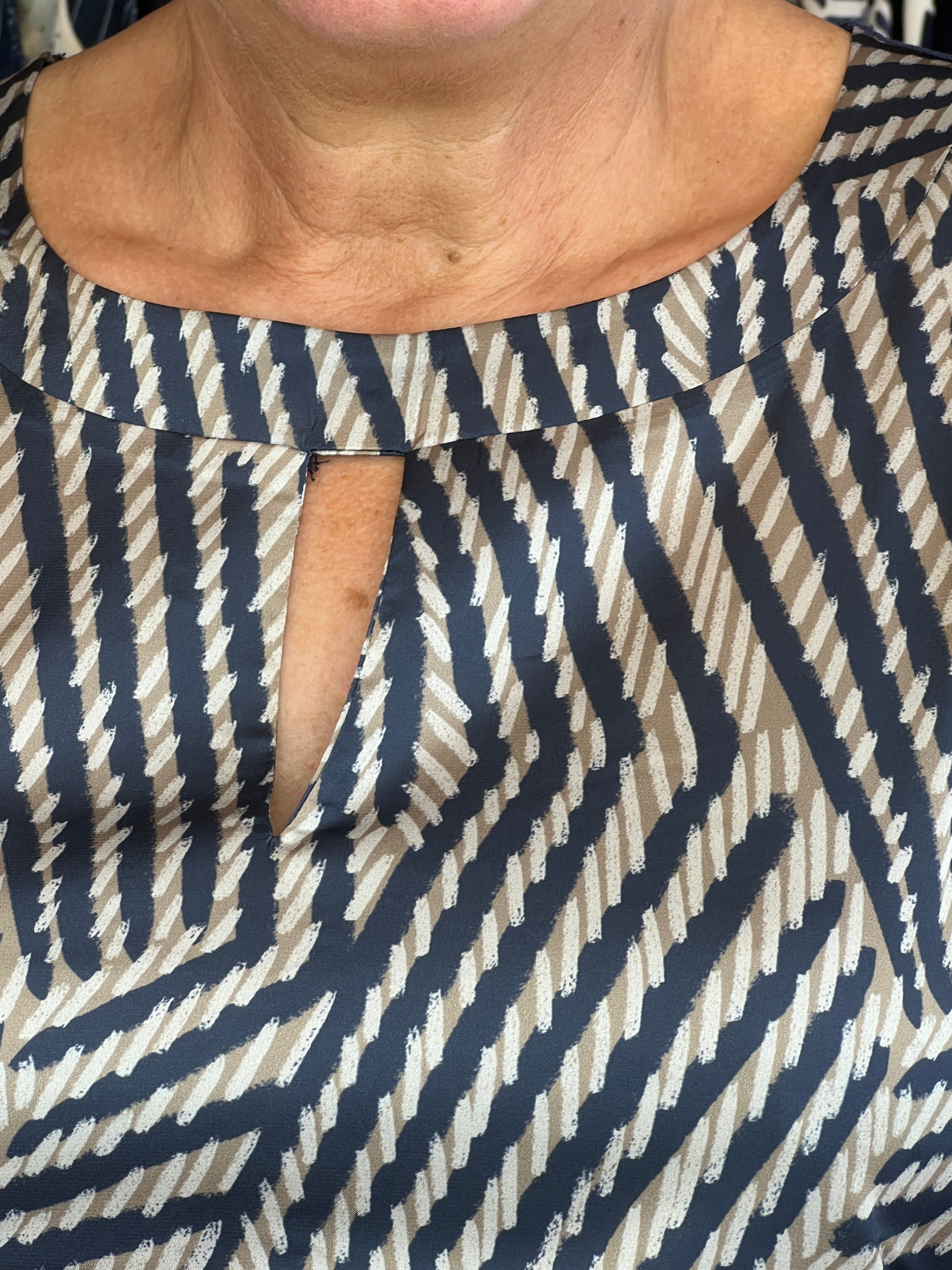 More & More Patch Strokes Blouse In Navy