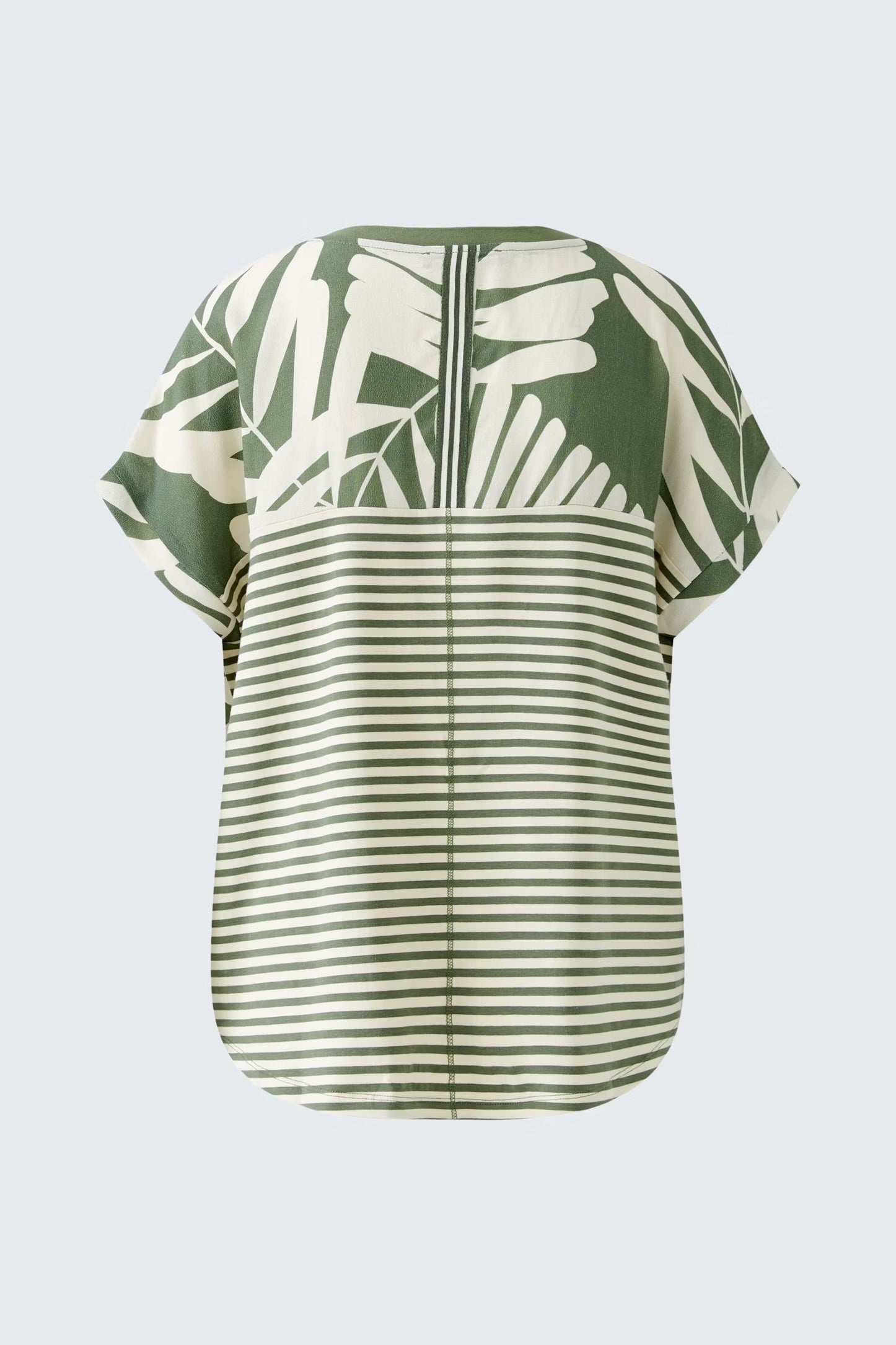 Oui Floral Blouse In Khaki & Stone