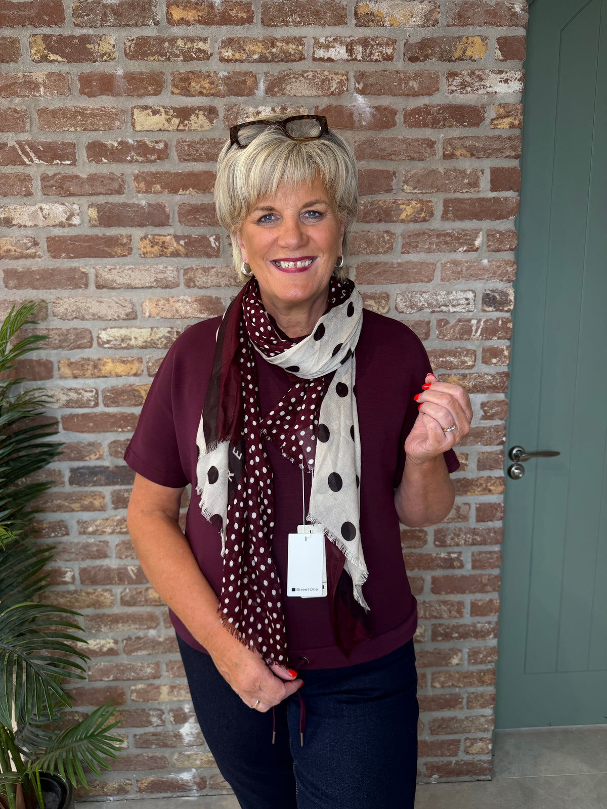 Silk look top in Rustic Rouge