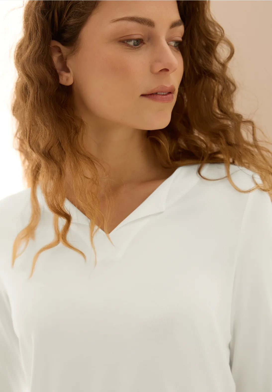 Cecil Modal Top In Vanilla White