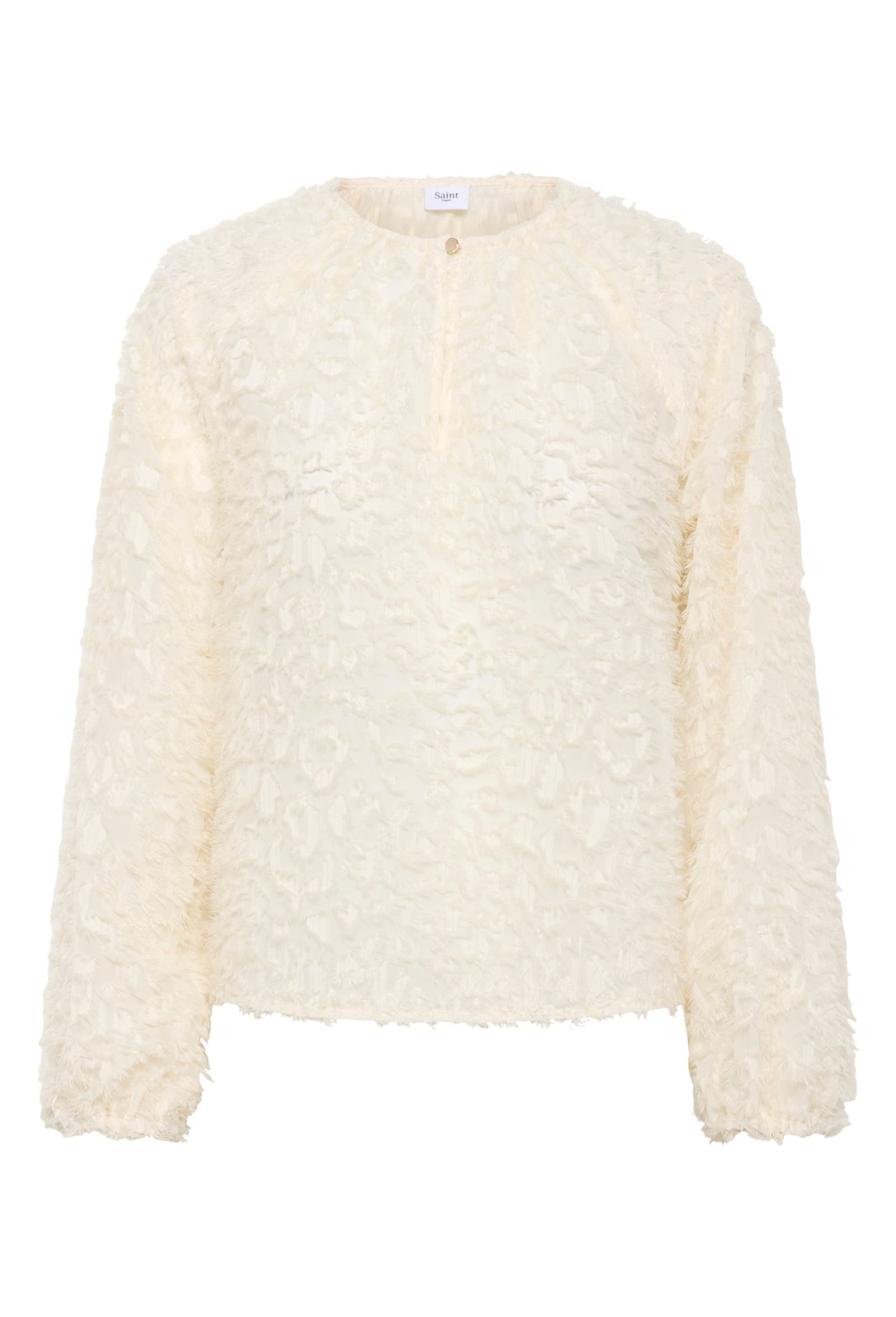 Saint Tropez Raised patterned blouse in Cream