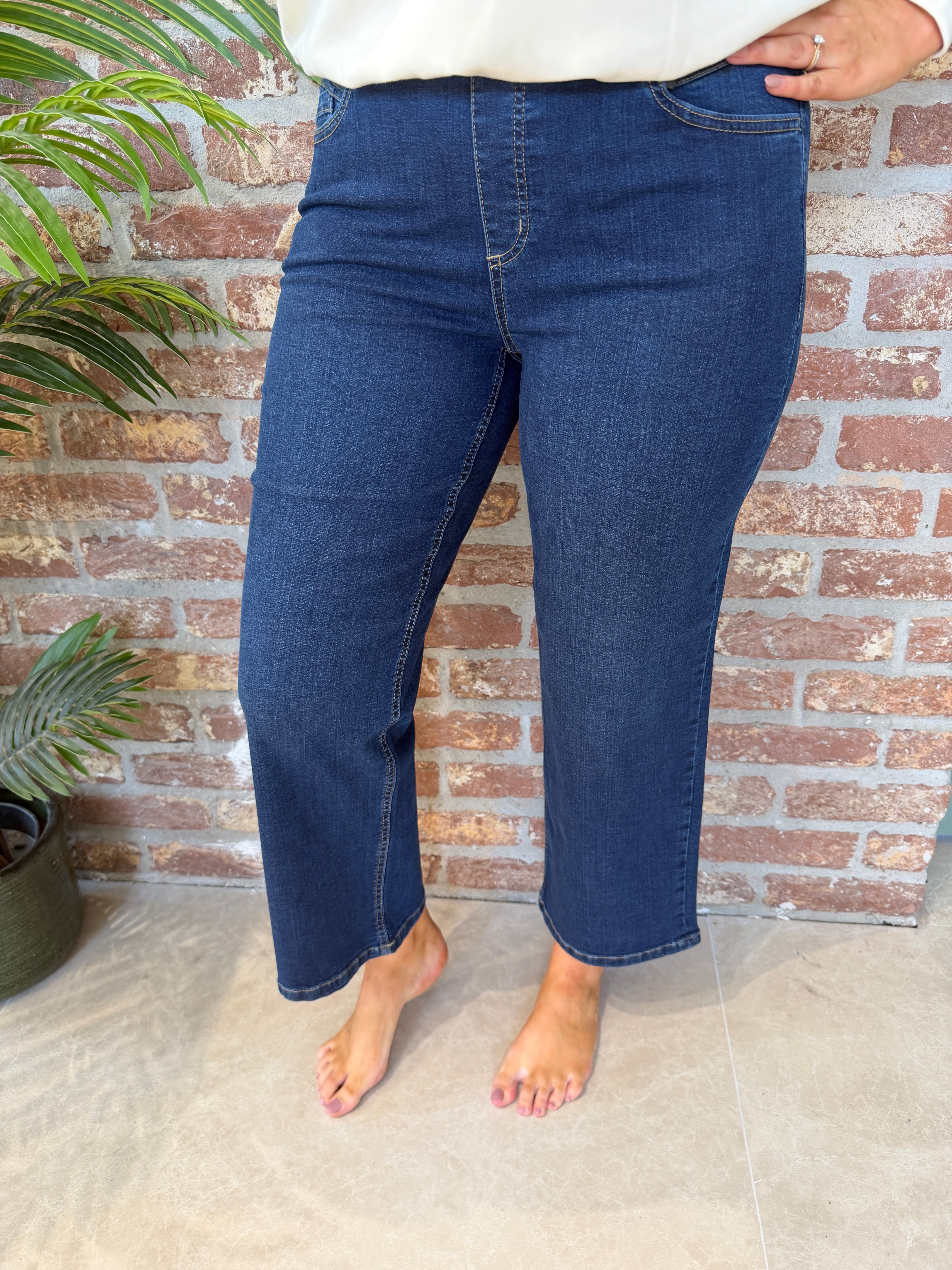 Stehmann Melli Culotte Jeans In Fjord Navy