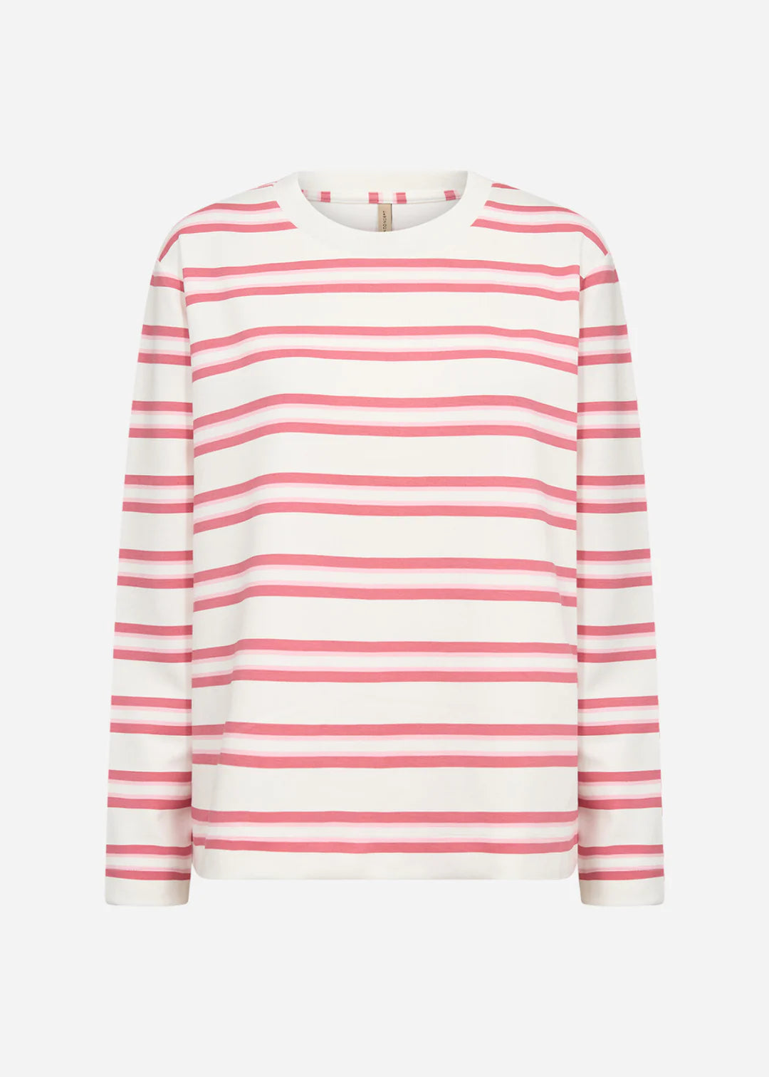 Soya Concept Barni Round Neck Striped Sweatshirt In Pink