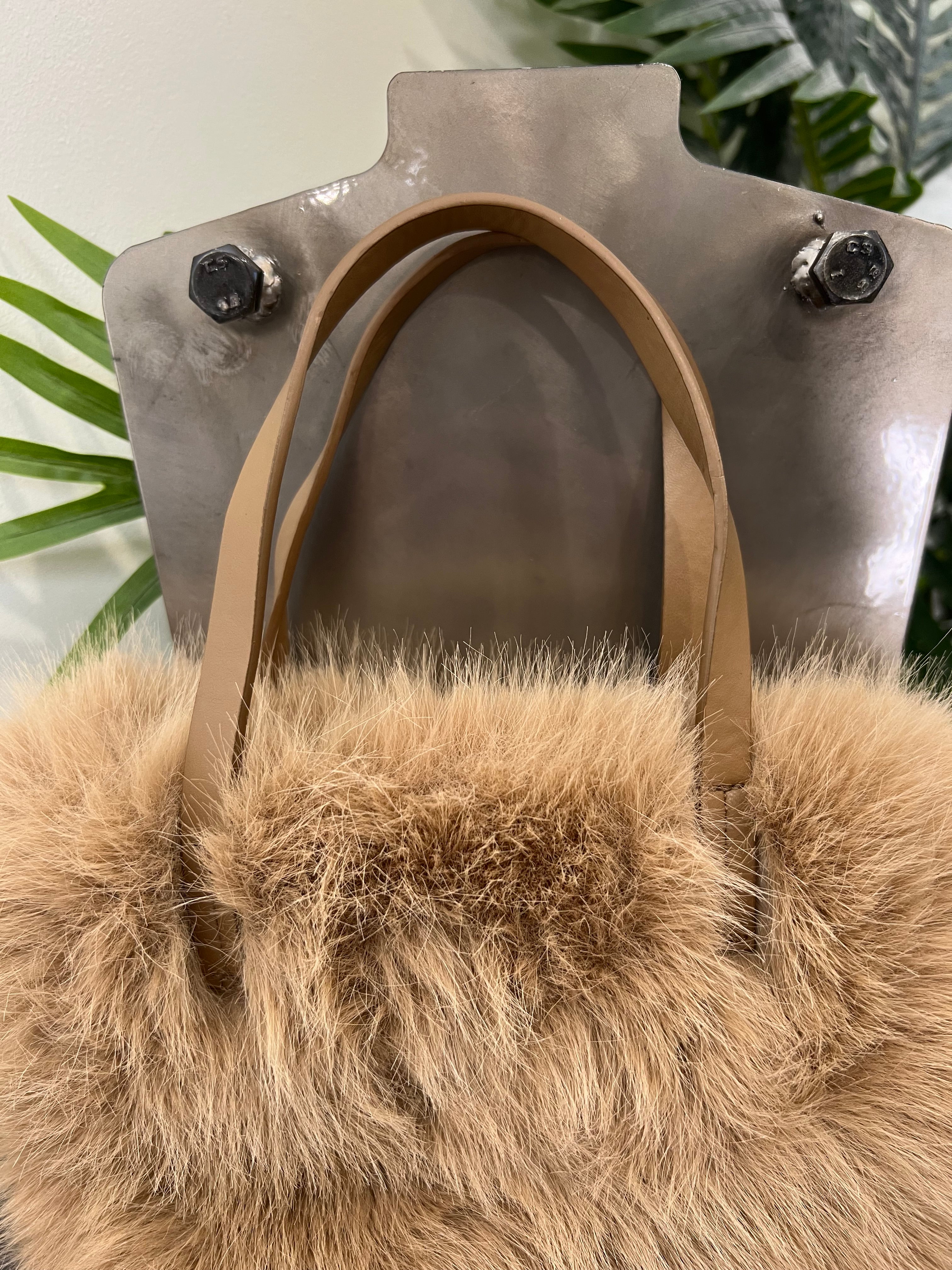 Olivia Mini Faux Fur Bag in Cappuccino