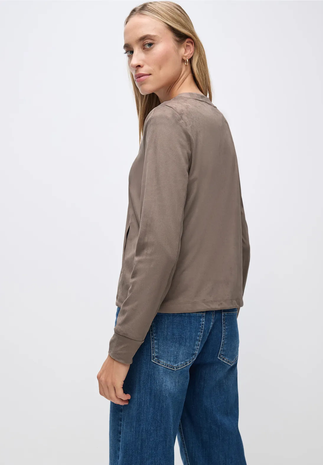 Street One Velours Jacket In Silk Brown