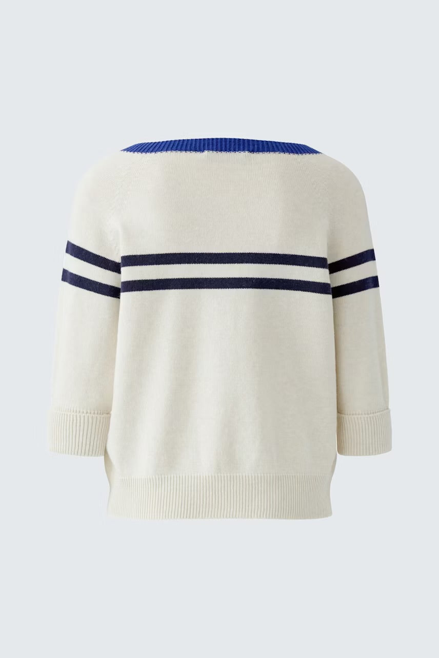 Oui Pullover Jumper In white blue