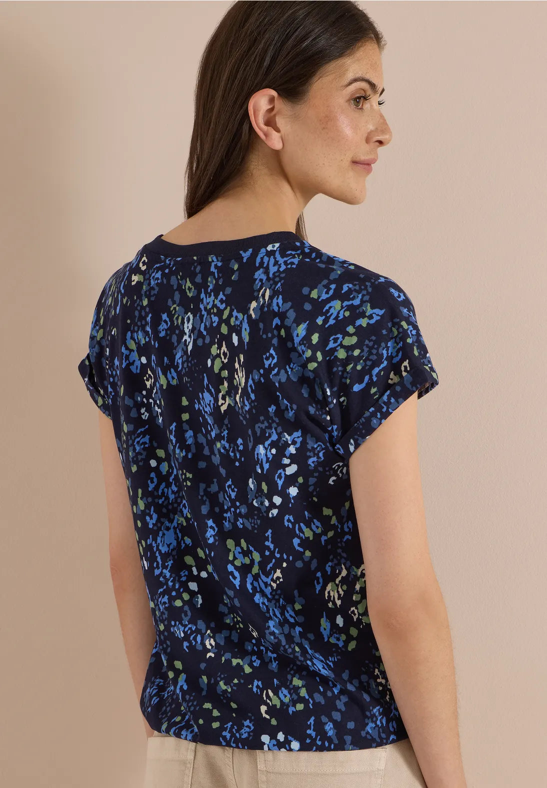Cecil Minimal Print T-shirt In Urban Dark Blue
