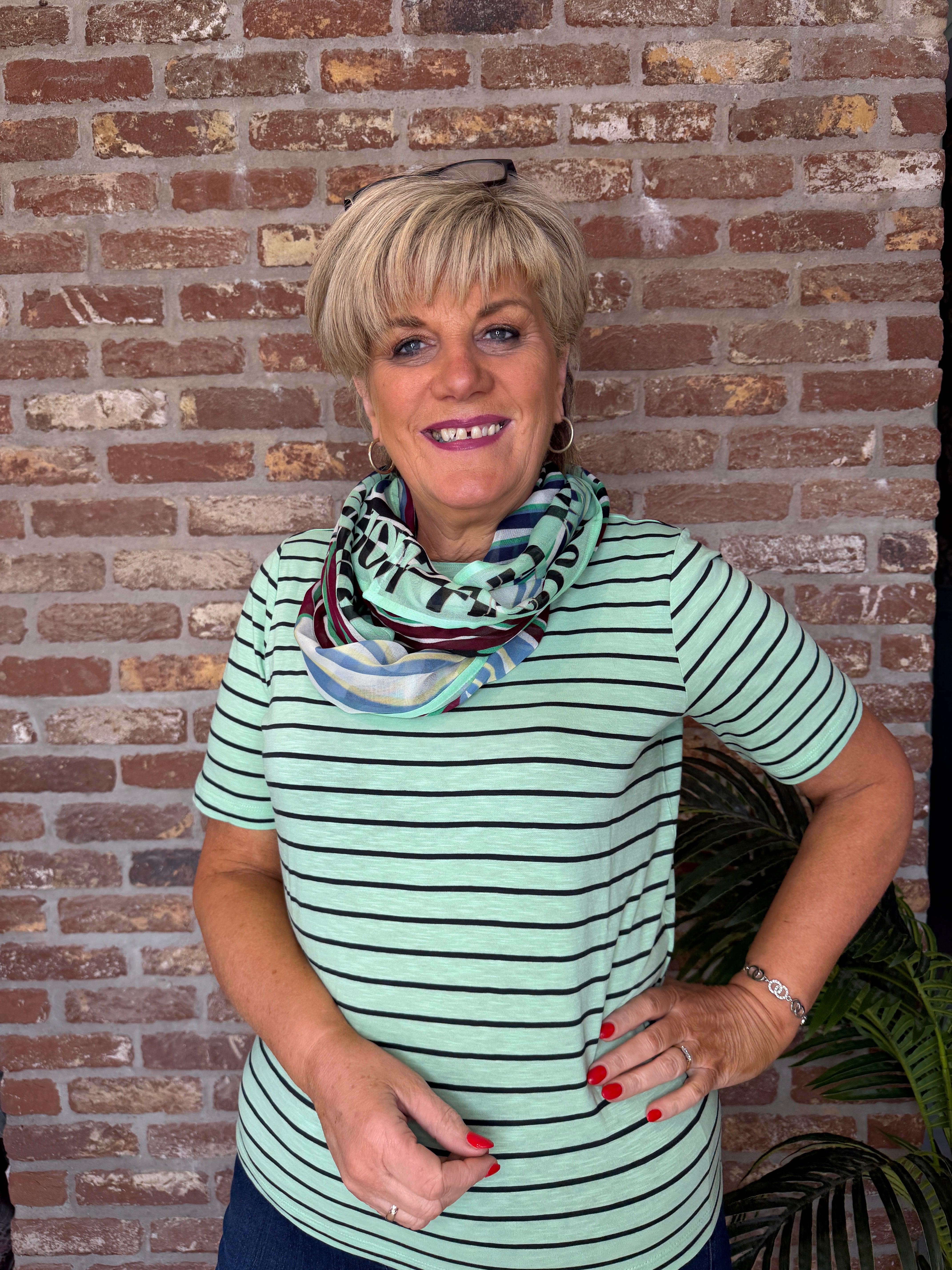 Cecil Striped T-shirt in Juicy Lime