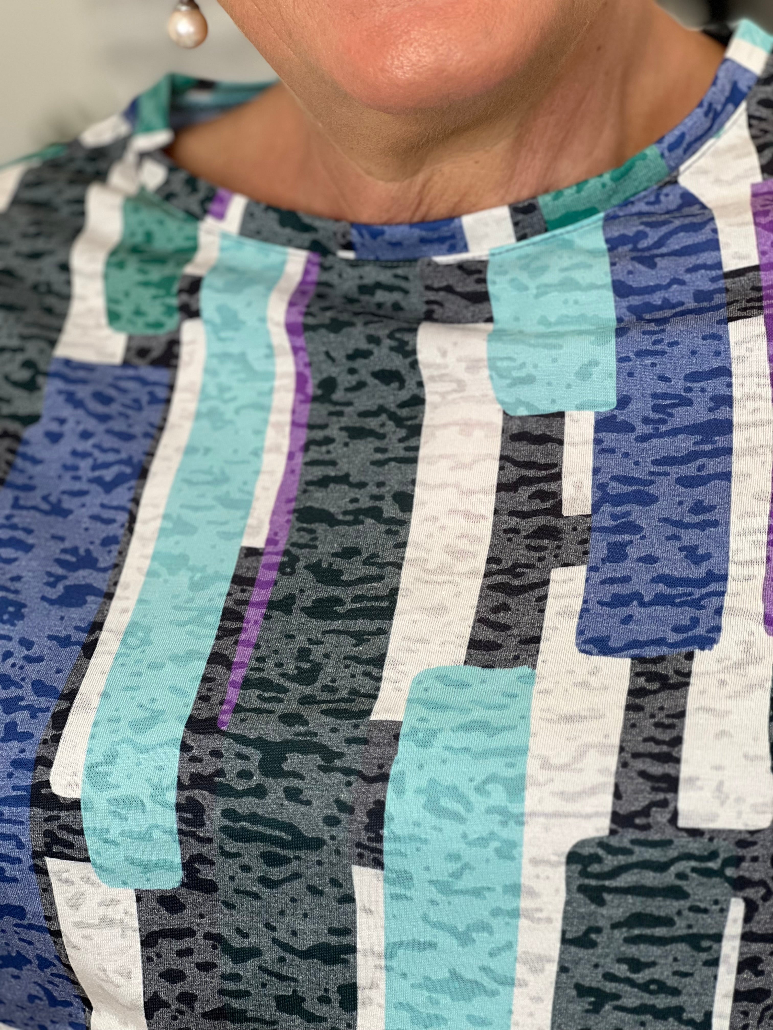 Cecil Big Print T-shirt In Fir Green