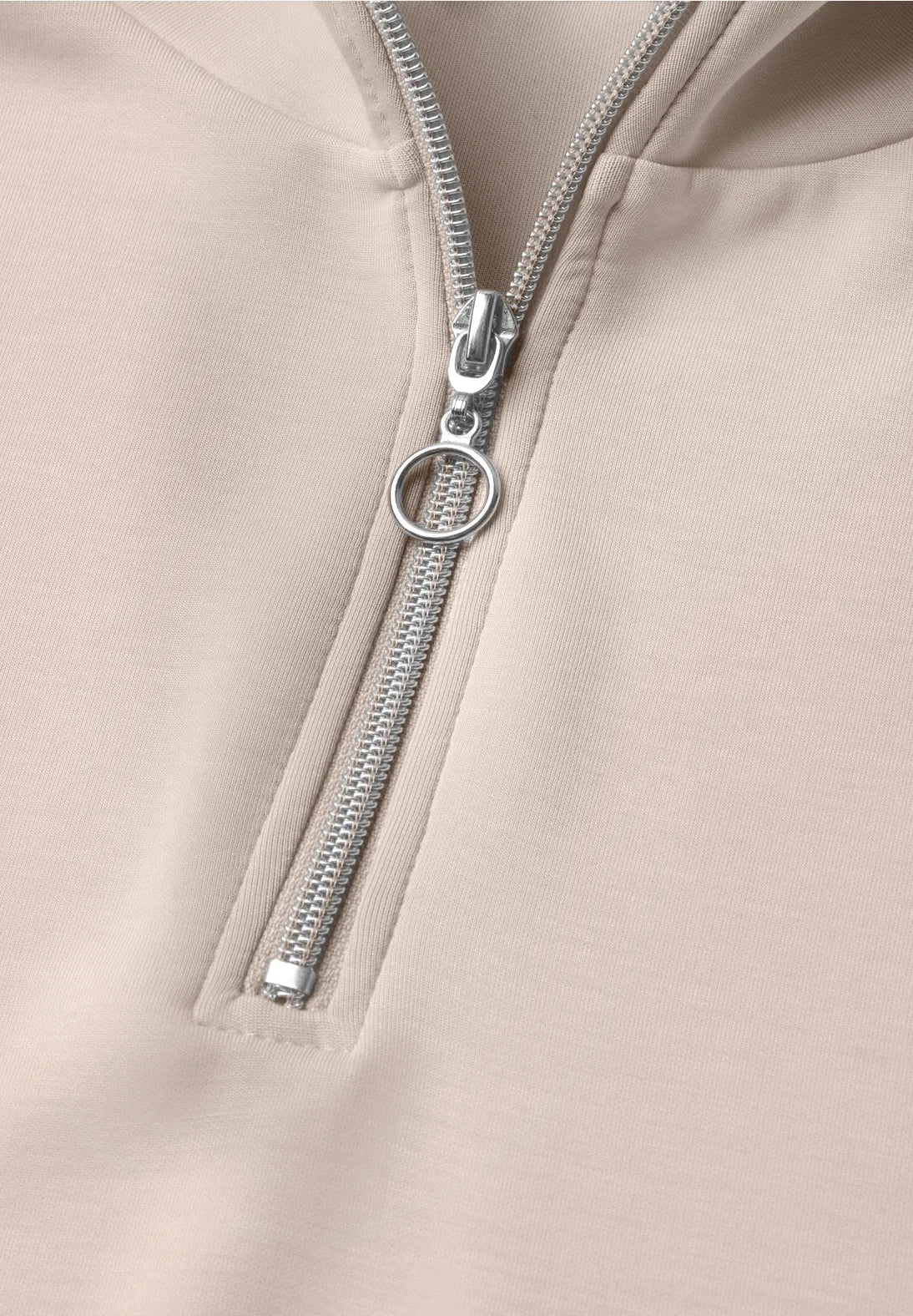 Silk look zipper vest in clay sand