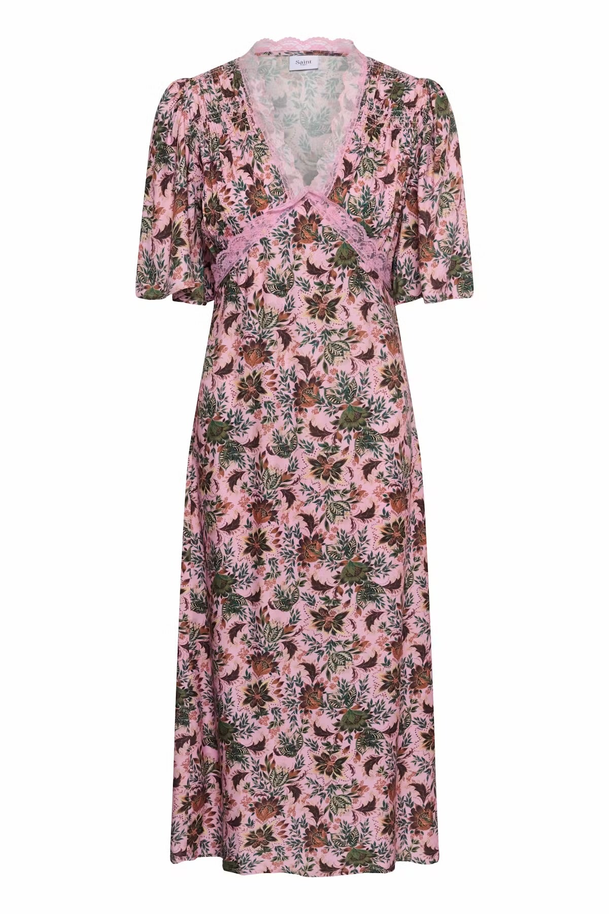 Bloom print dress in pink multi