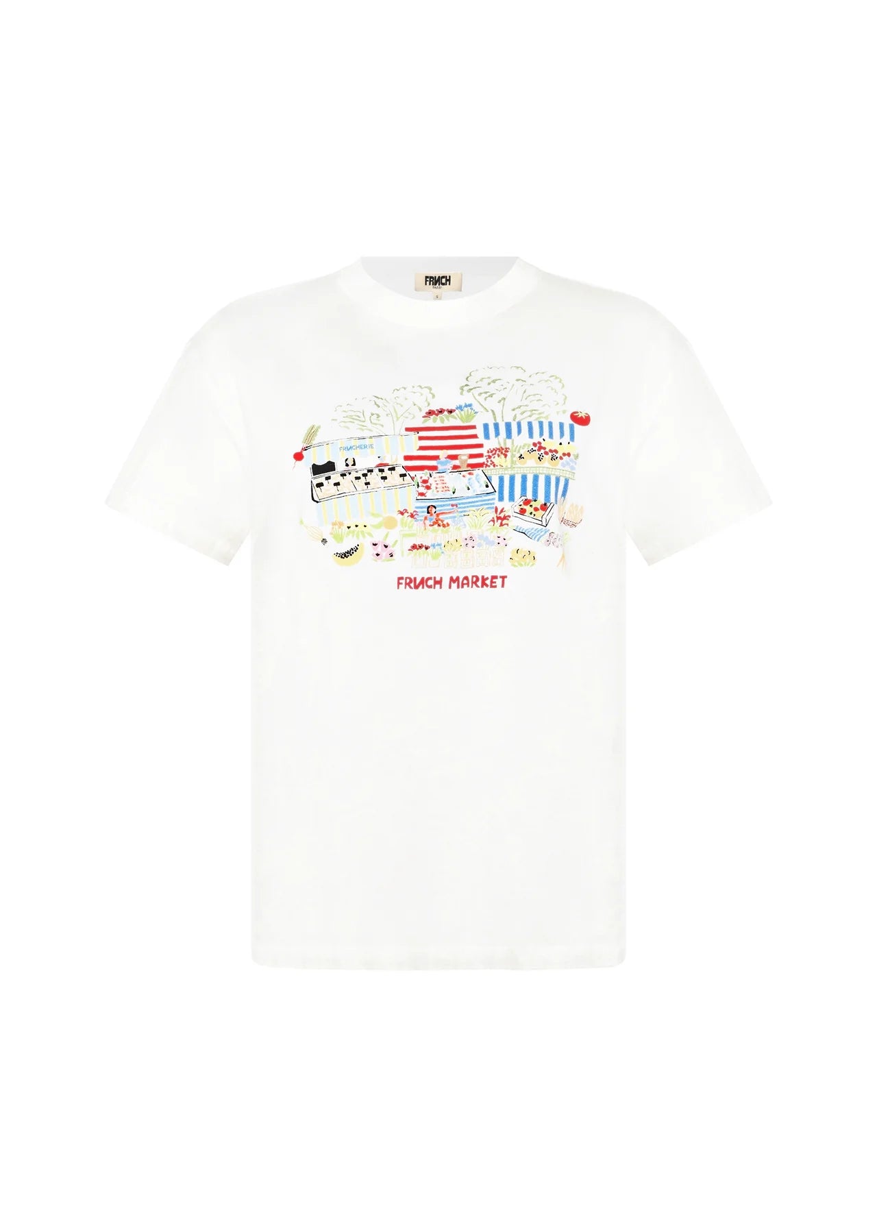 FRNCH Ivan T-shirt In White Multi