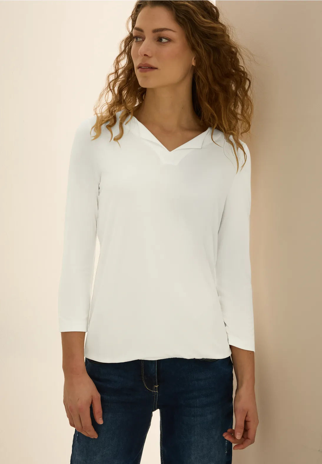 Cecil Modal Top In Vanilla White