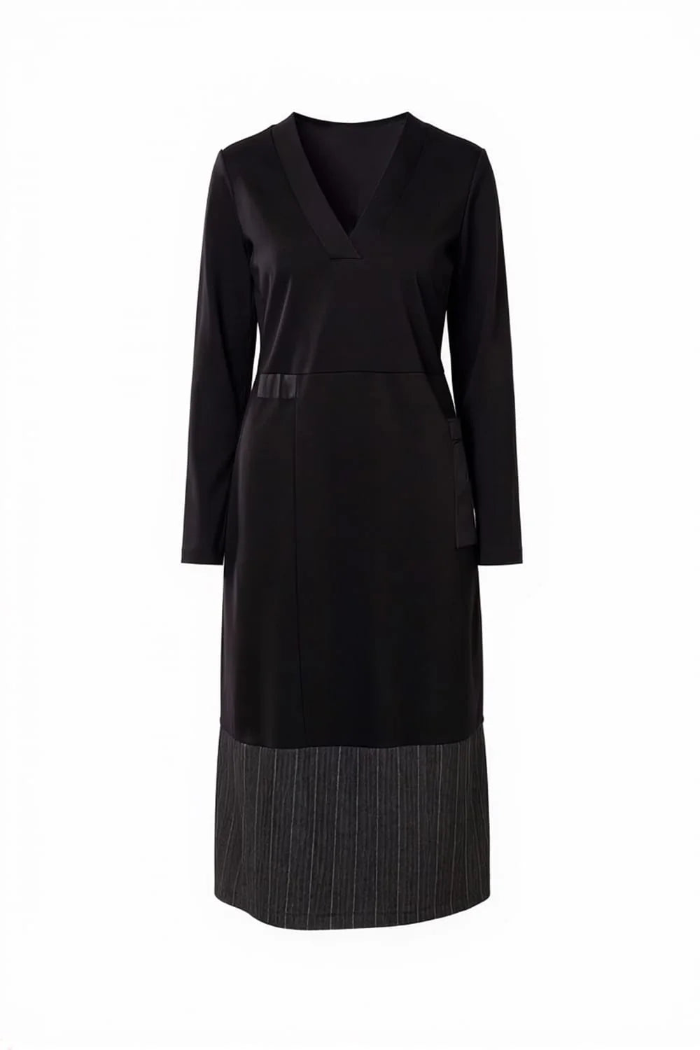 Peruzzi herringbone trim dress in black