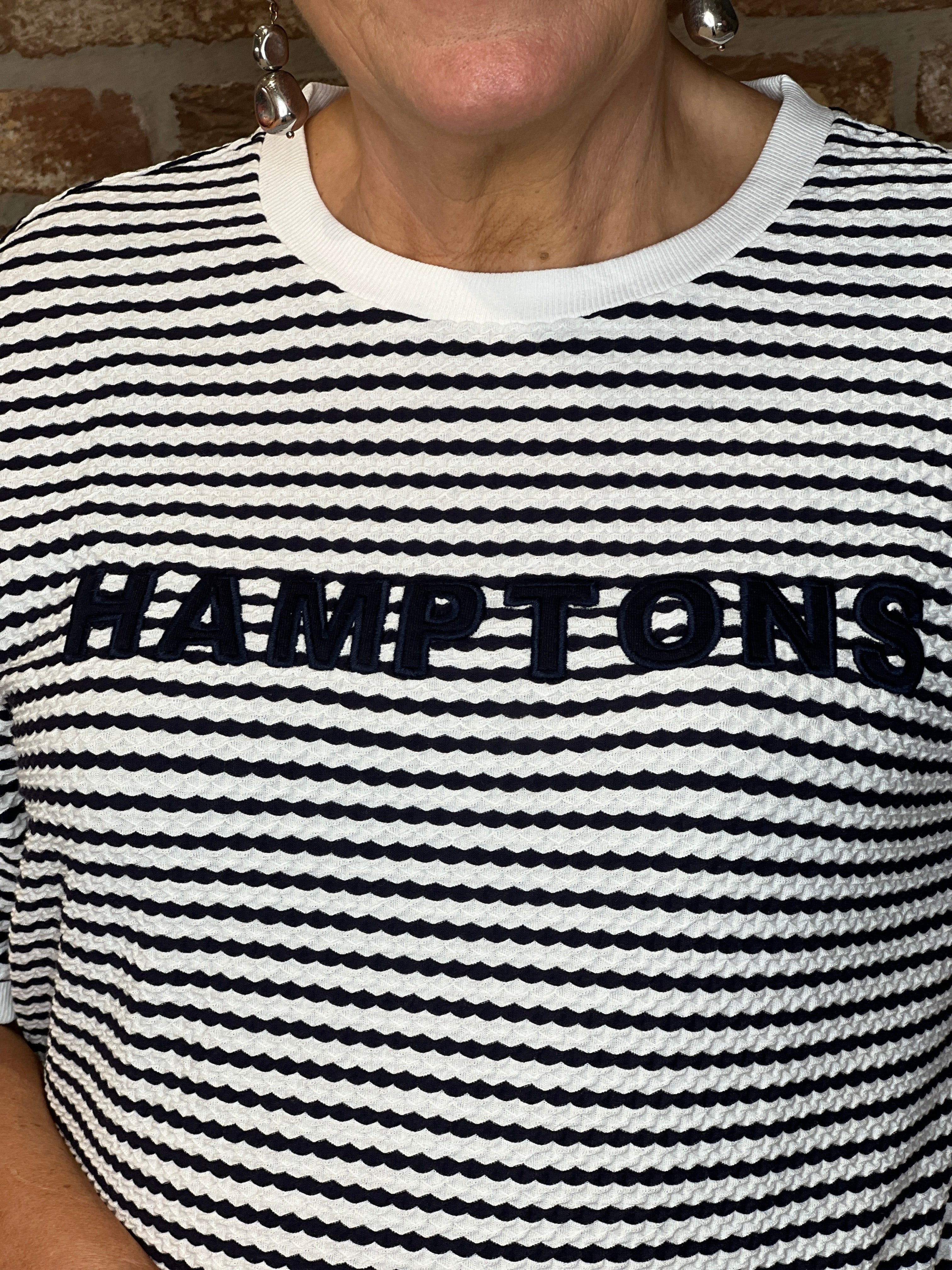 Monari Striped Hamptons Pullover In Marine