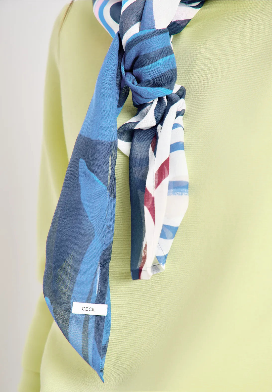 Cecil print multi scarf In universal blue