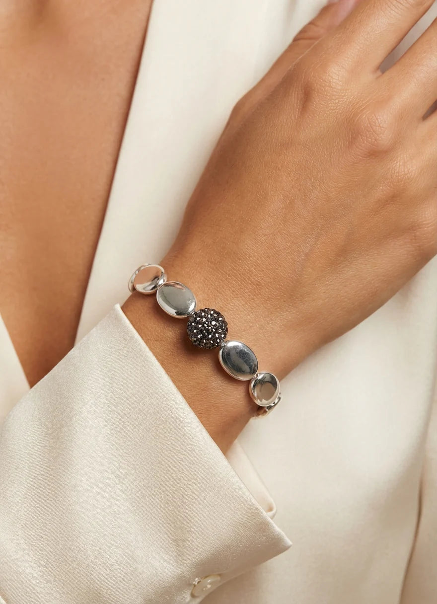 Envy Crystal Ball Bracelet in Silver