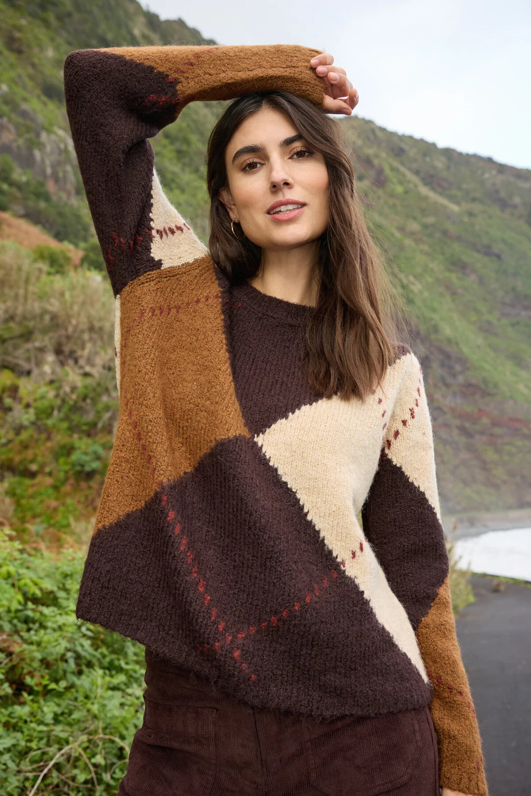 hacer pullover in dark plum