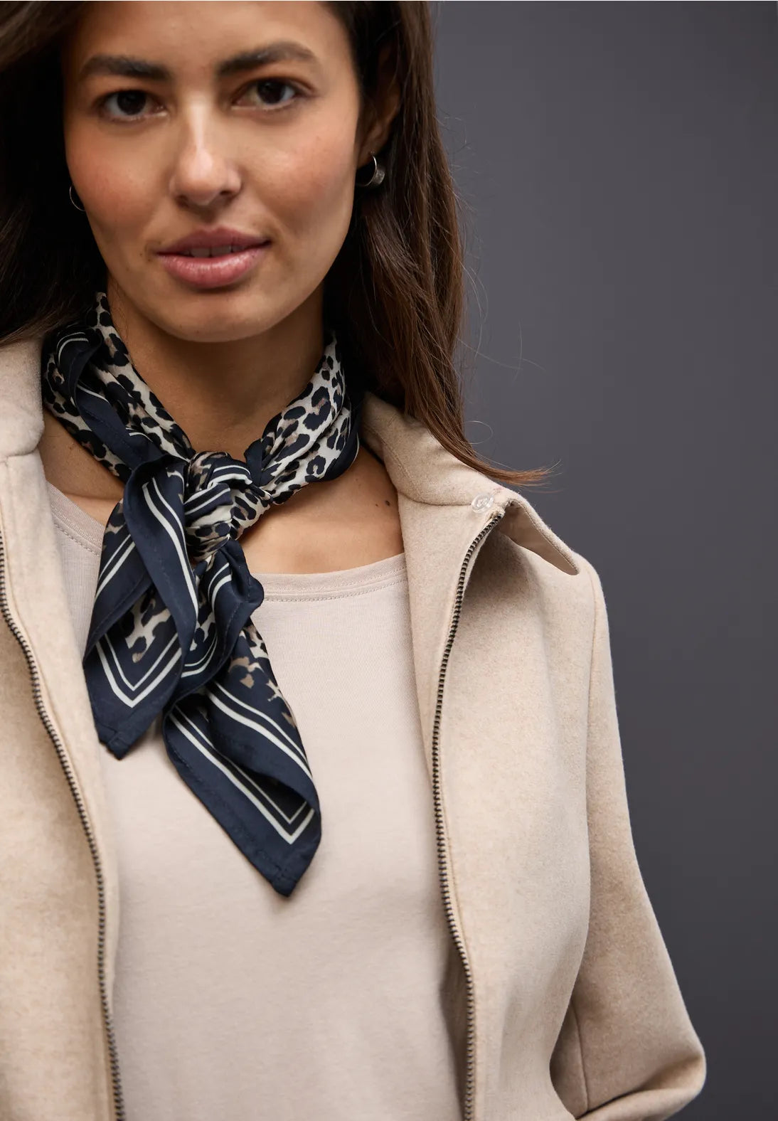 Street One Leo Satin Neck Scarf In Black