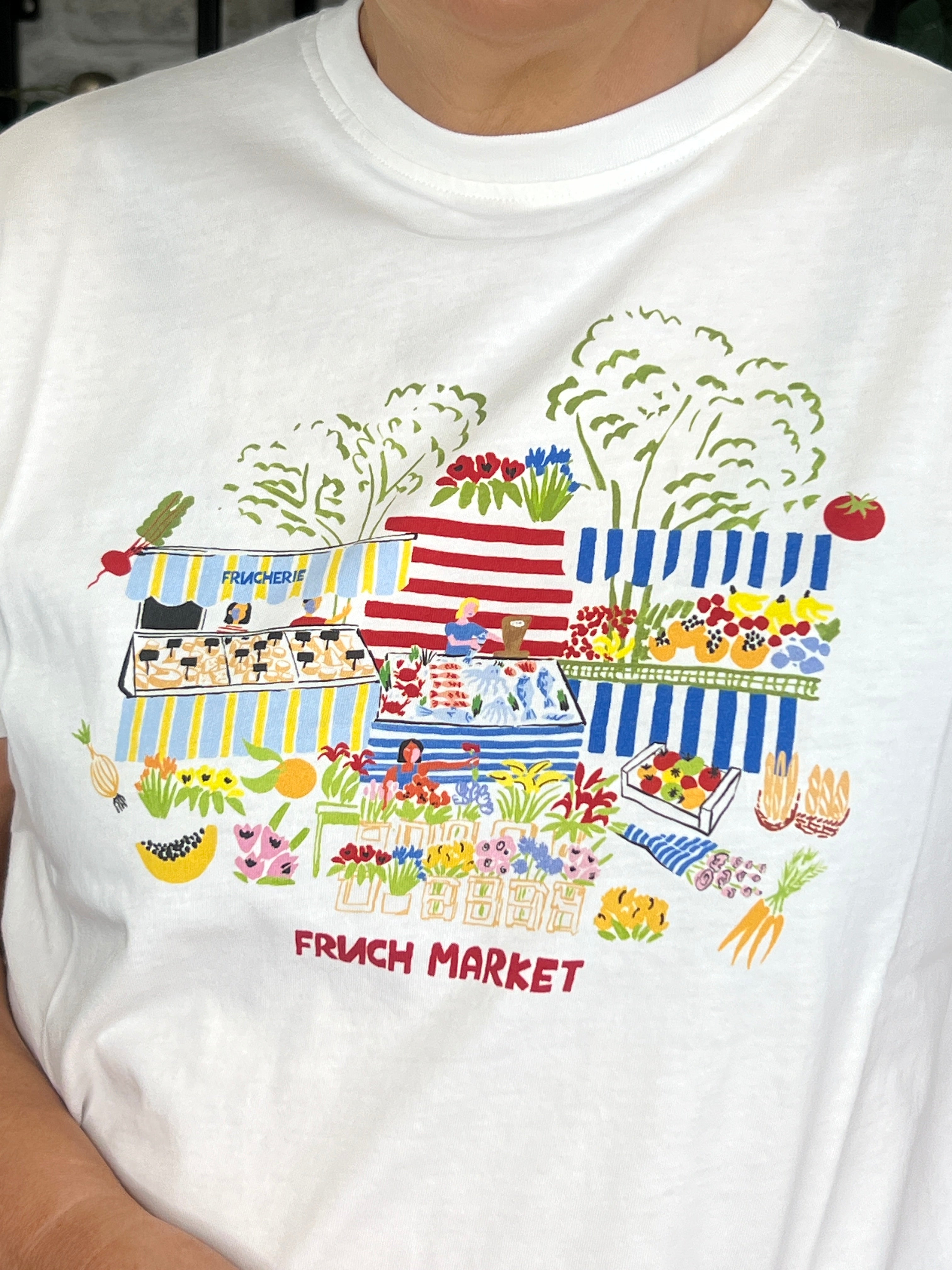 FRNCH Ivan T-shirt In White Multi