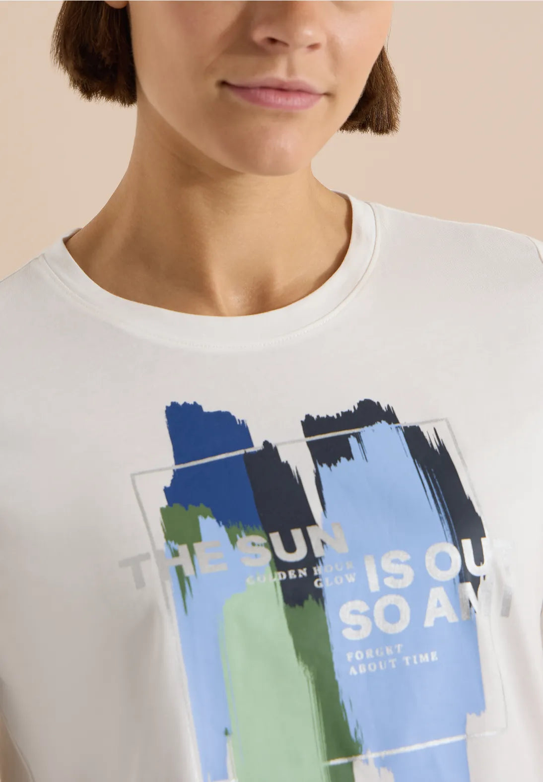 Cecil Multicoloured T-shirt In Vanilla White