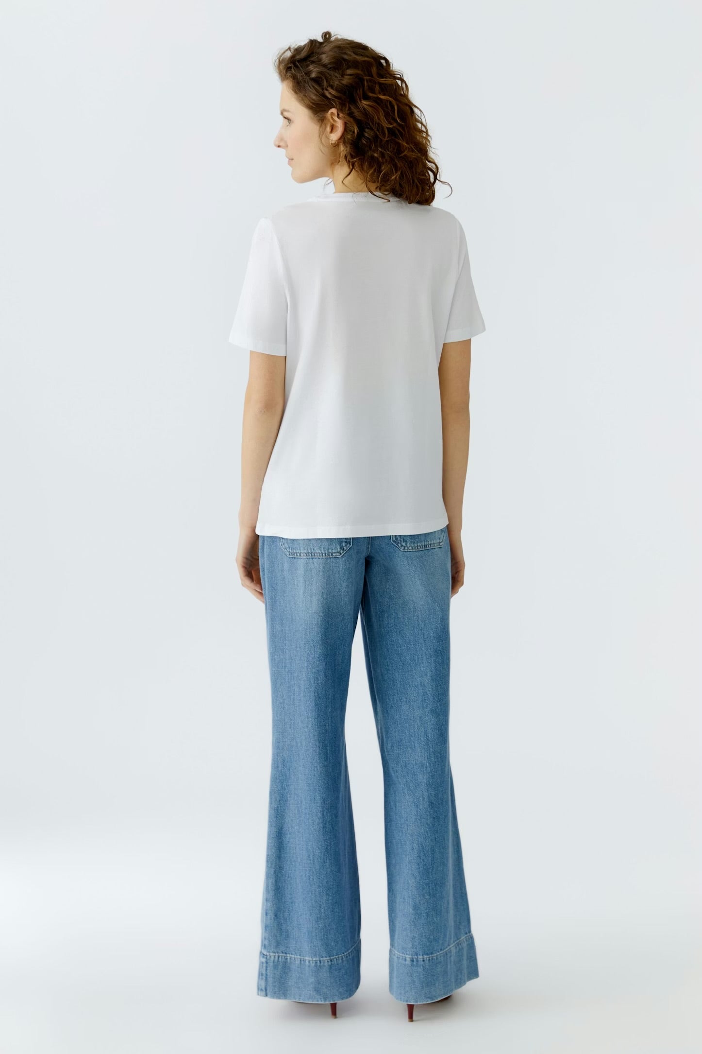 Oui Printed t-shirt In Optic White