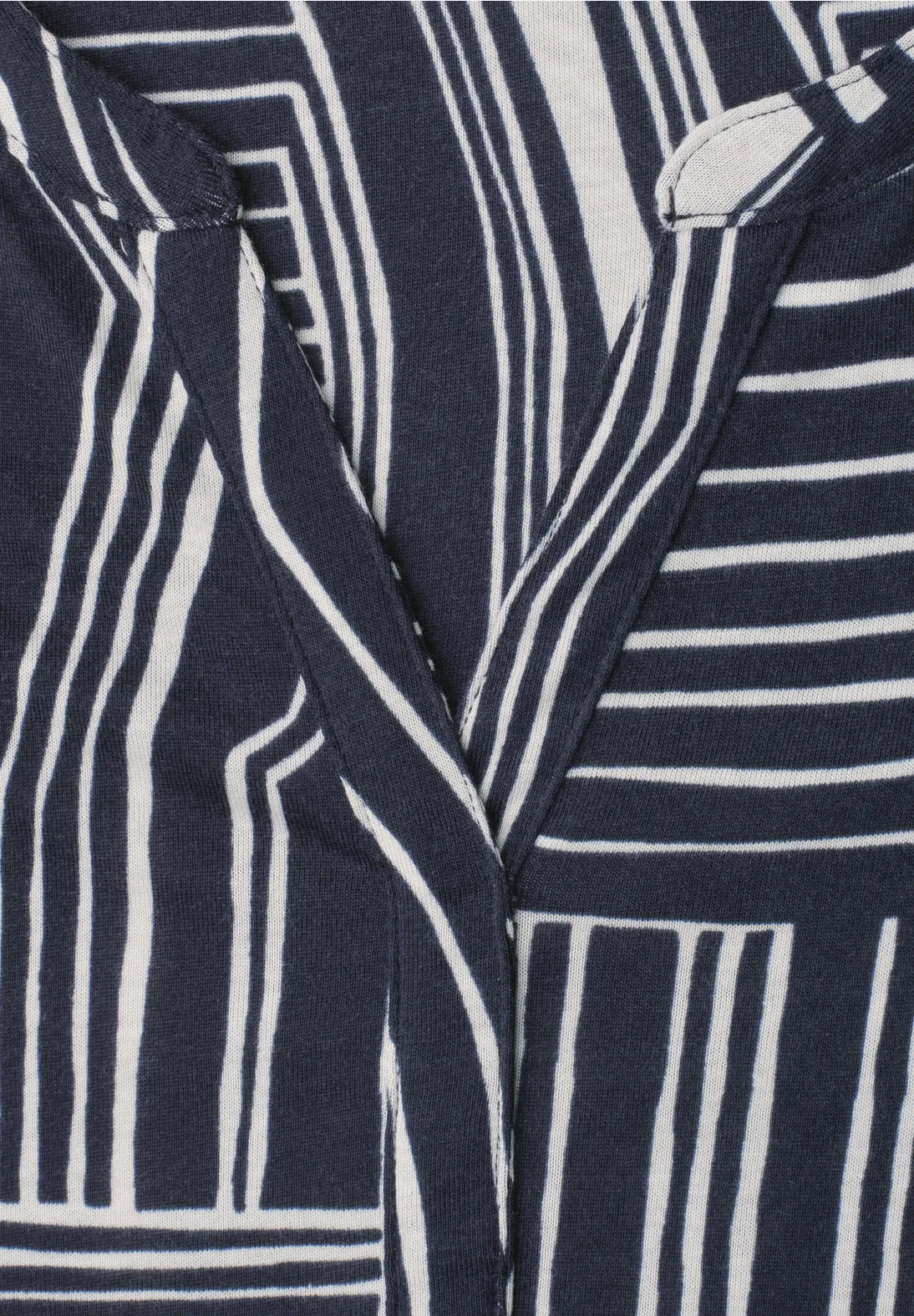 Street One printed jersey top in darkest blue