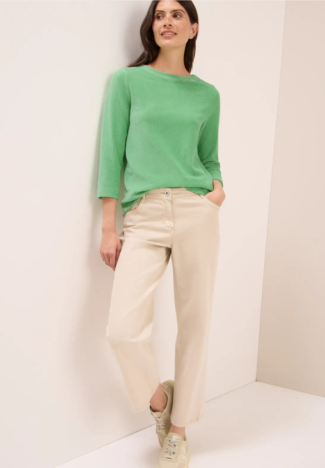 Cecil Cord Top In Fennel Green