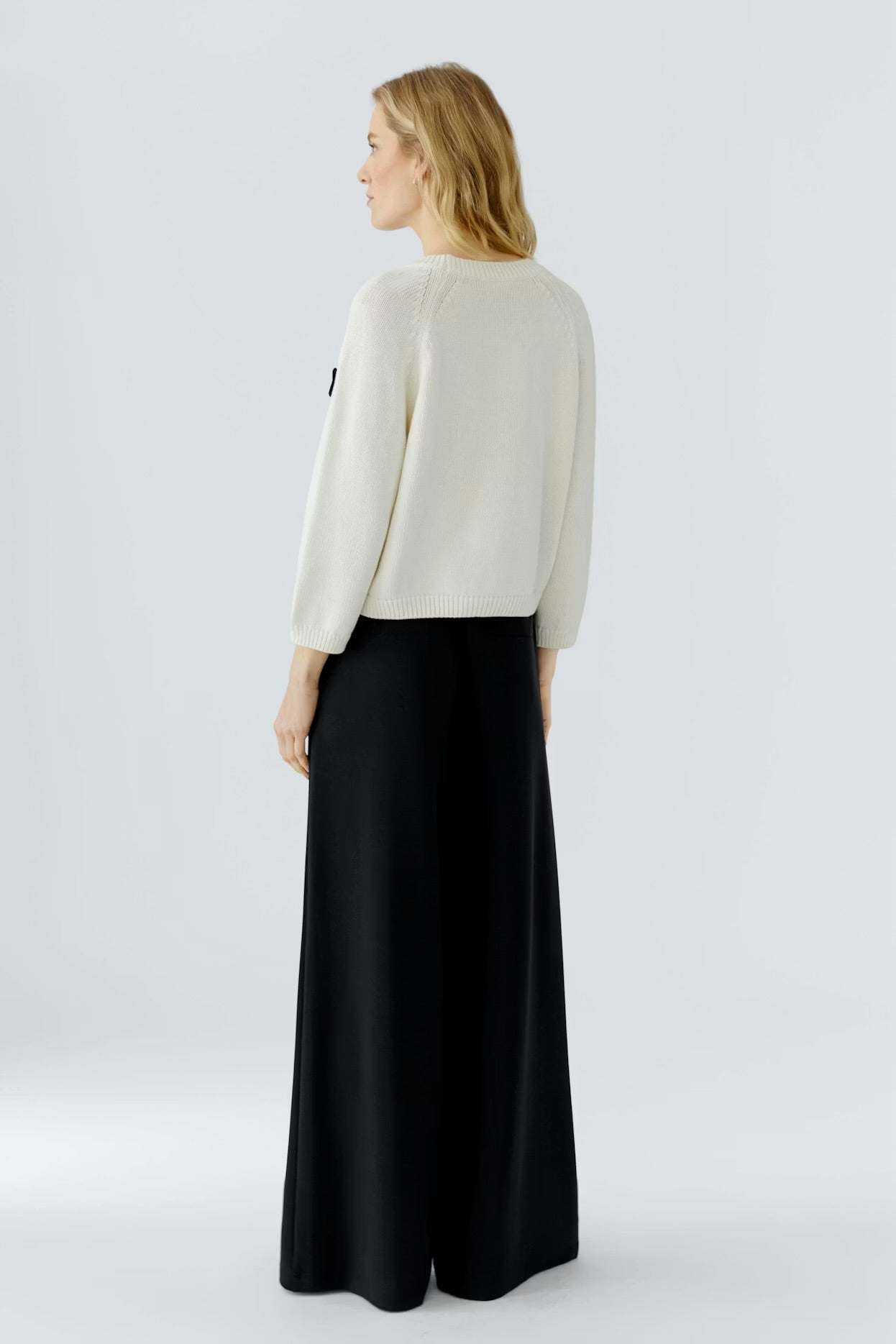 Oui crocheted appliquéd dots jumper in white & black