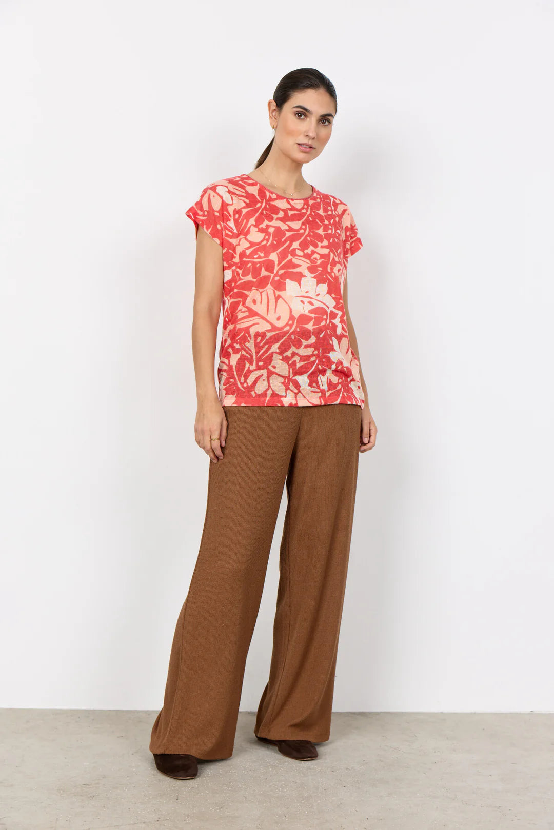 Soya Concept Aretha floral T-Shirt In Red