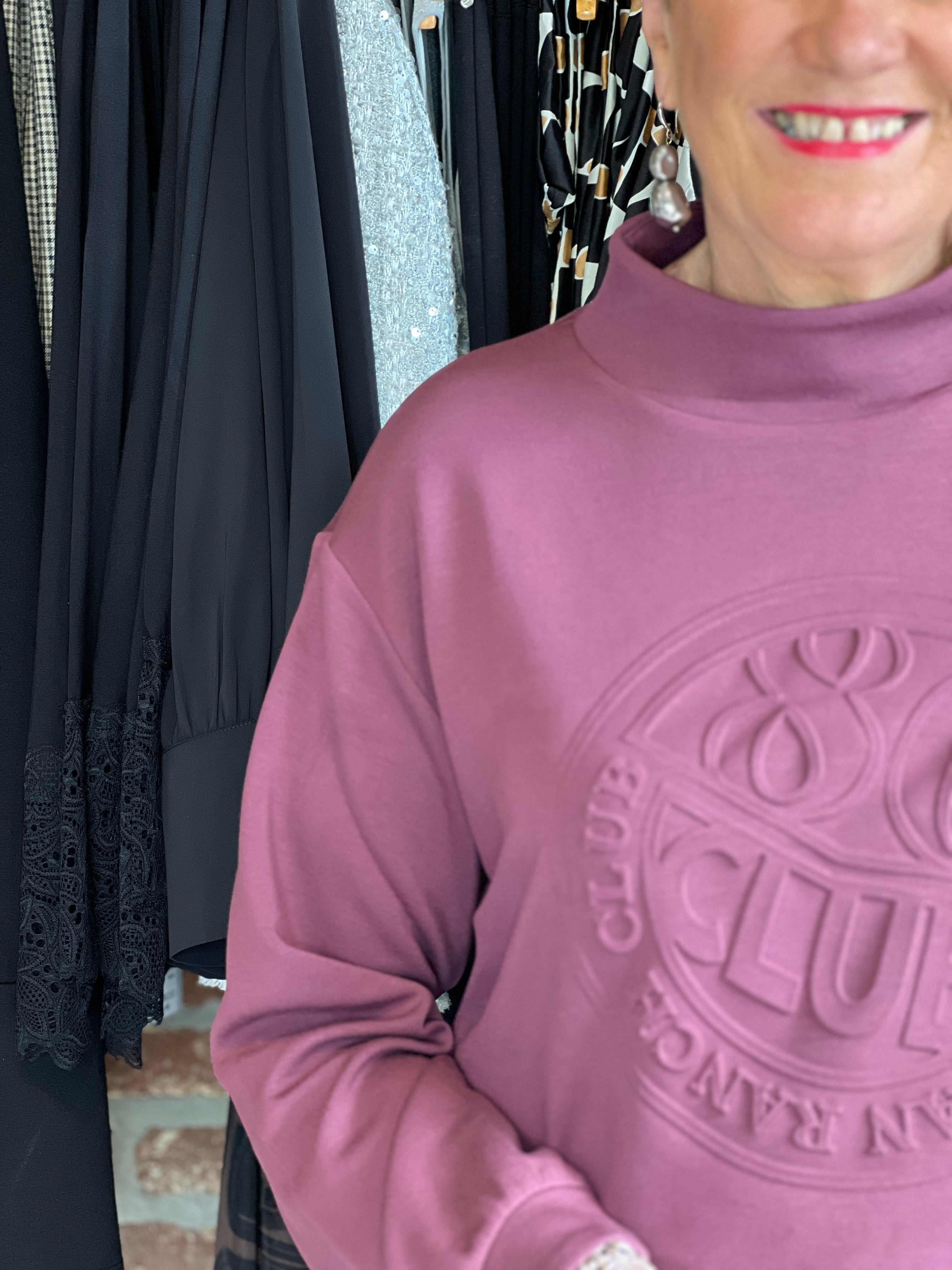 Monari Sweatshirt With 3D Print In Bordeaux