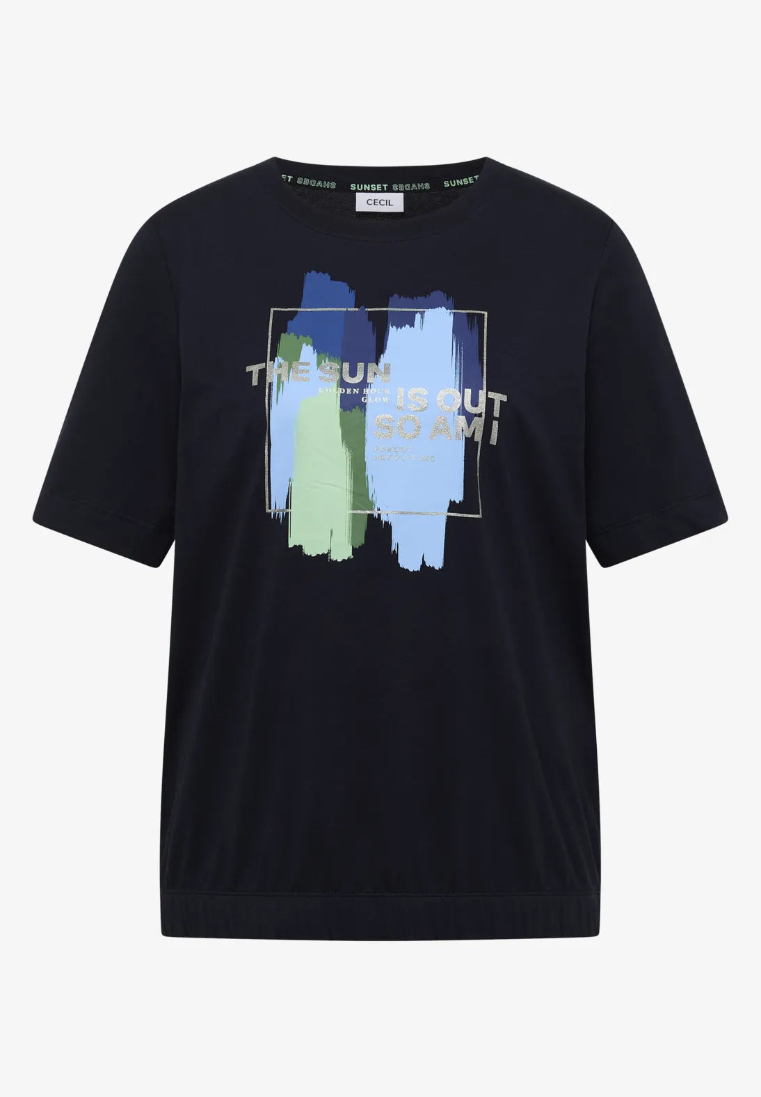 Cecil Multicoloured T-shirt In Urban Dark Blue